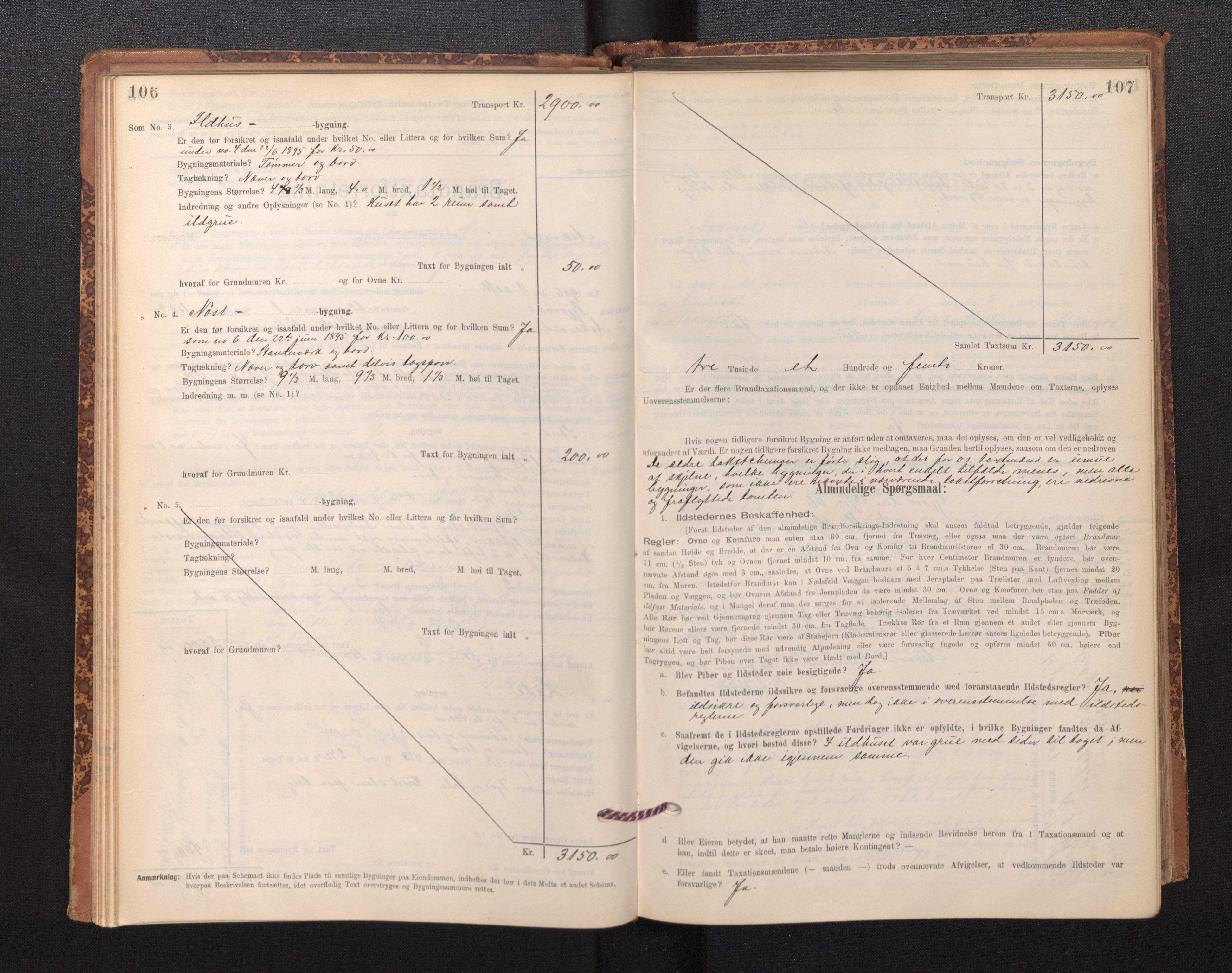 Lensmannen i Askvoll, AV/SAB-A-26301/0012/L0004: Branntakstprotokoll, skjematakst og liste over branntakstmenn, 1895-1932, p. 106-107