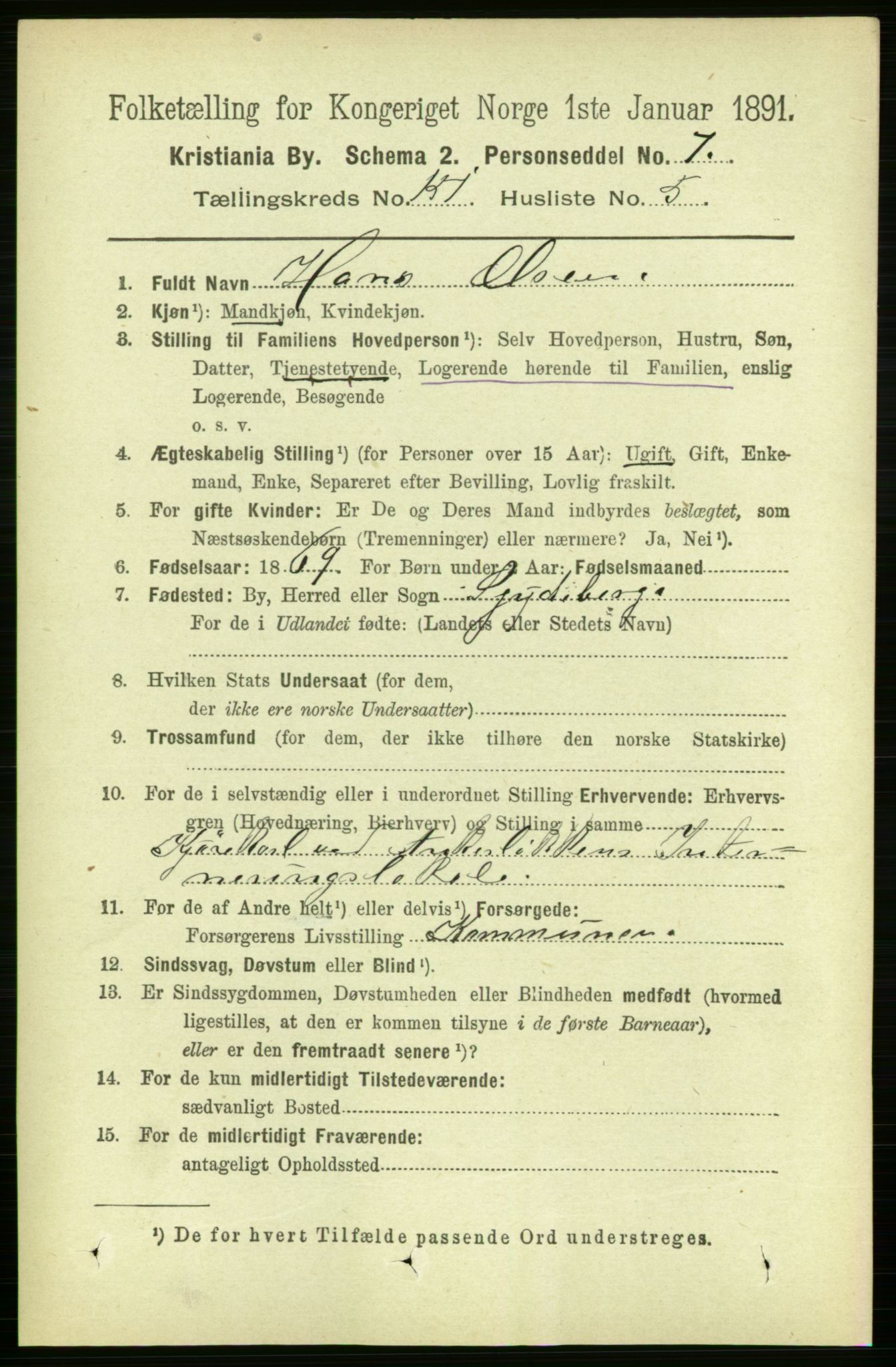 RA, 1891 census for 0301 Kristiania, 1891, p. 84473