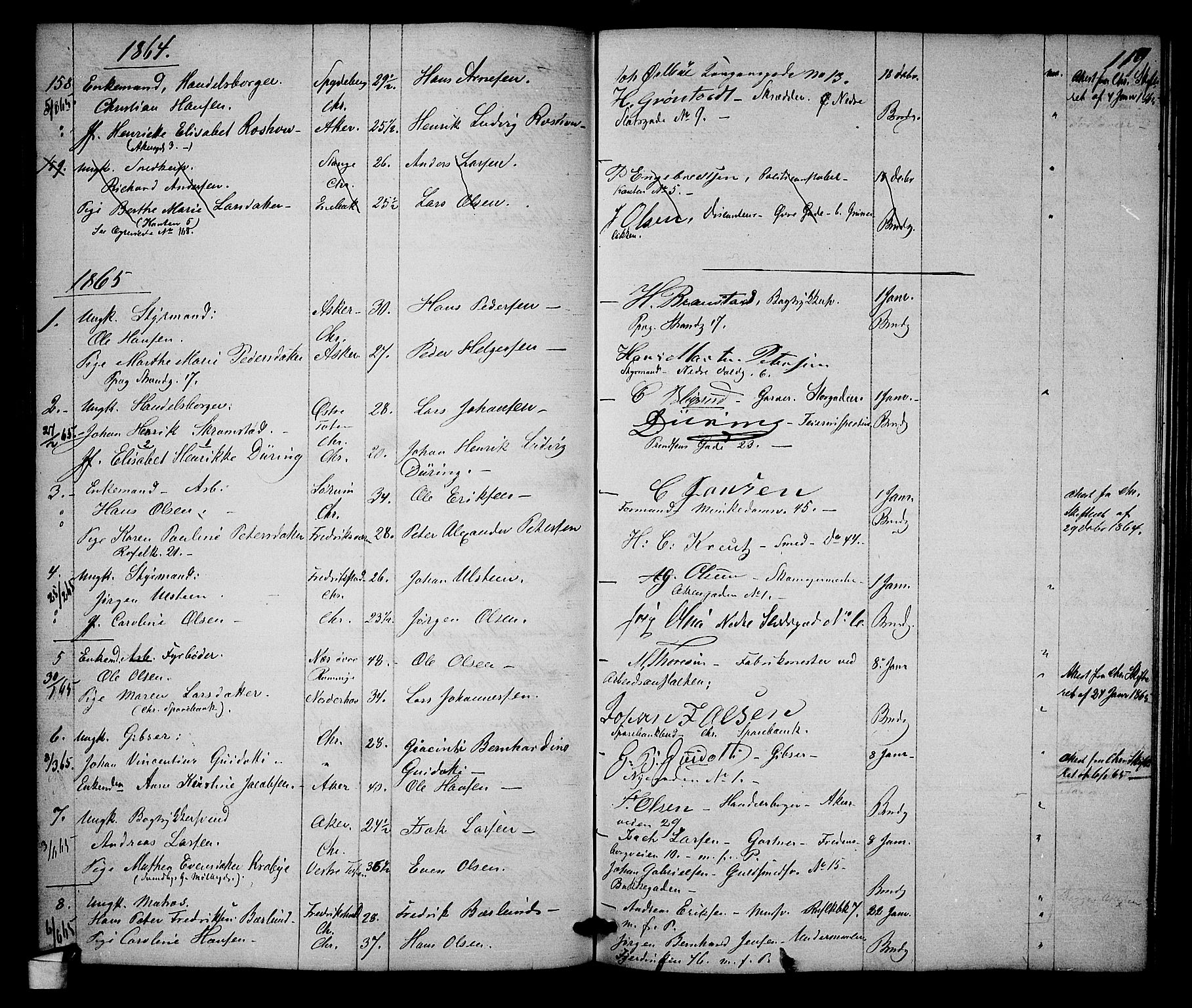 Trefoldighet prestekontor Kirkebøker, AV/SAO-A-10882/H/Ha/L0001: Banns register no. 1, 1858-1870, p. 119