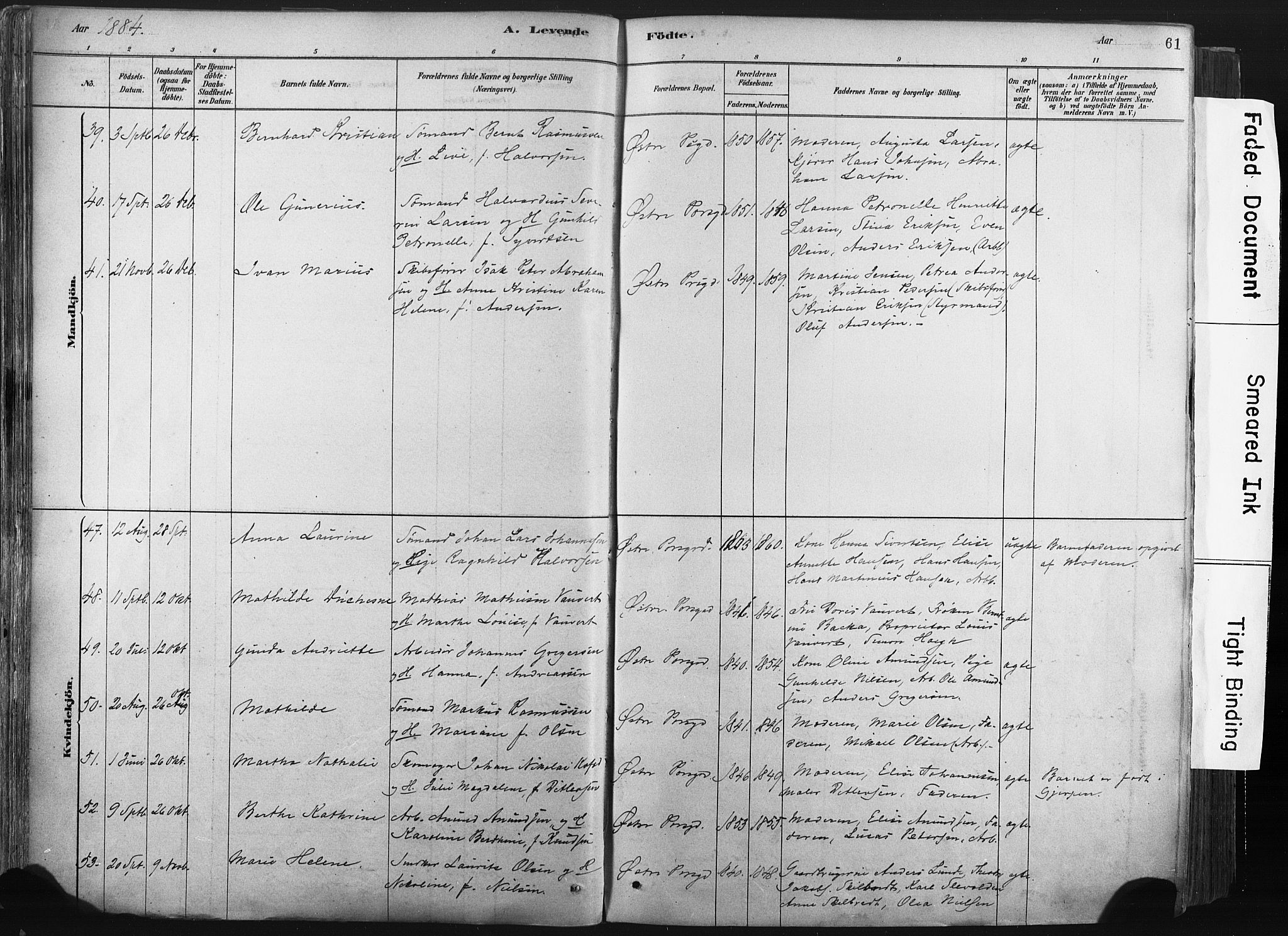 Porsgrunn kirkebøker , AV/SAKO-A-104/F/Fa/L0008: Parish register (official) no. 8, 1878-1895, p. 61