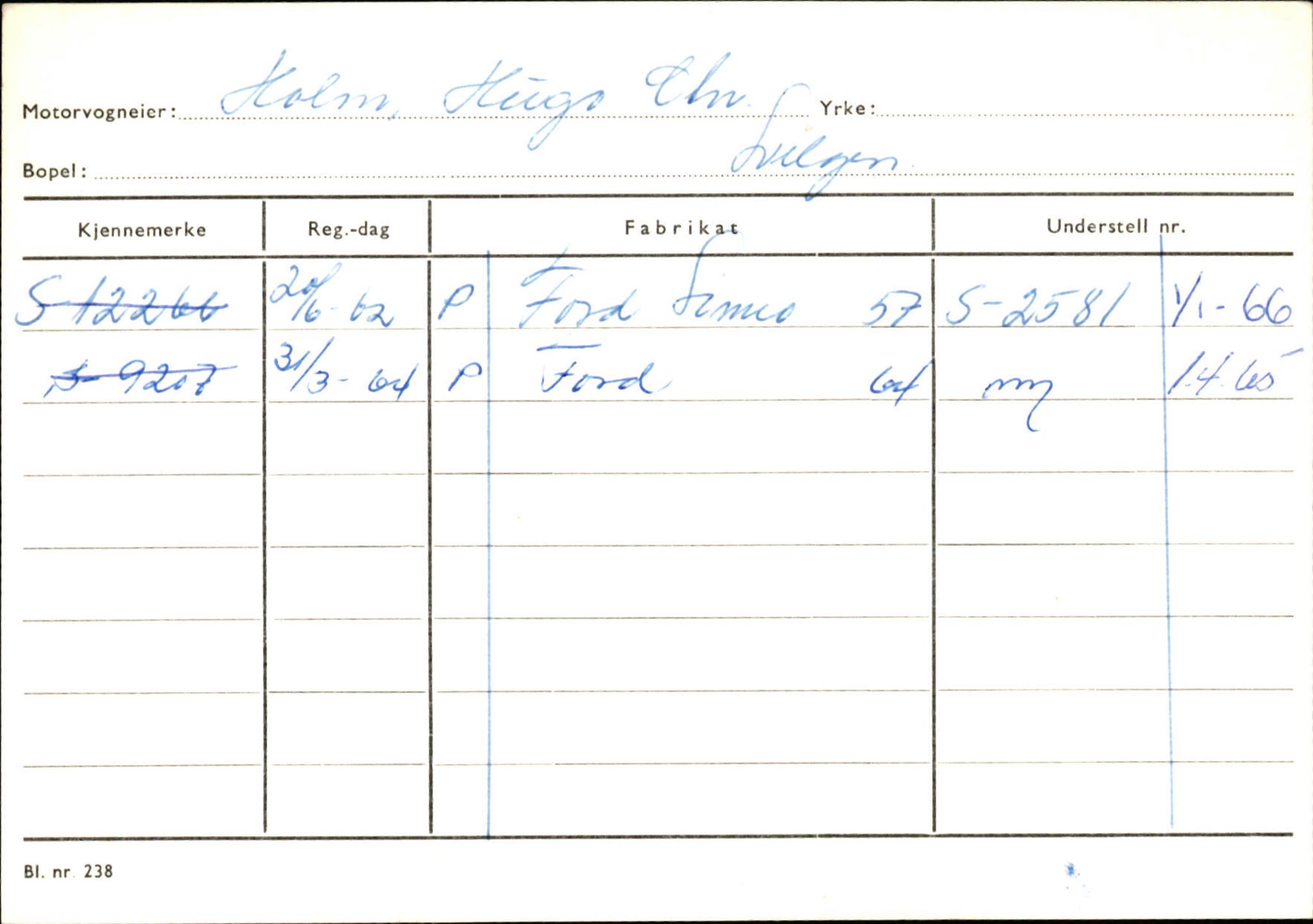 Statens vegvesen, Sogn og Fjordane vegkontor, AV/SAB-A-5301/4/F/L0133: Eigarregister Bremanger A-Å. Gaular A-H, 1945-1975, p. 875