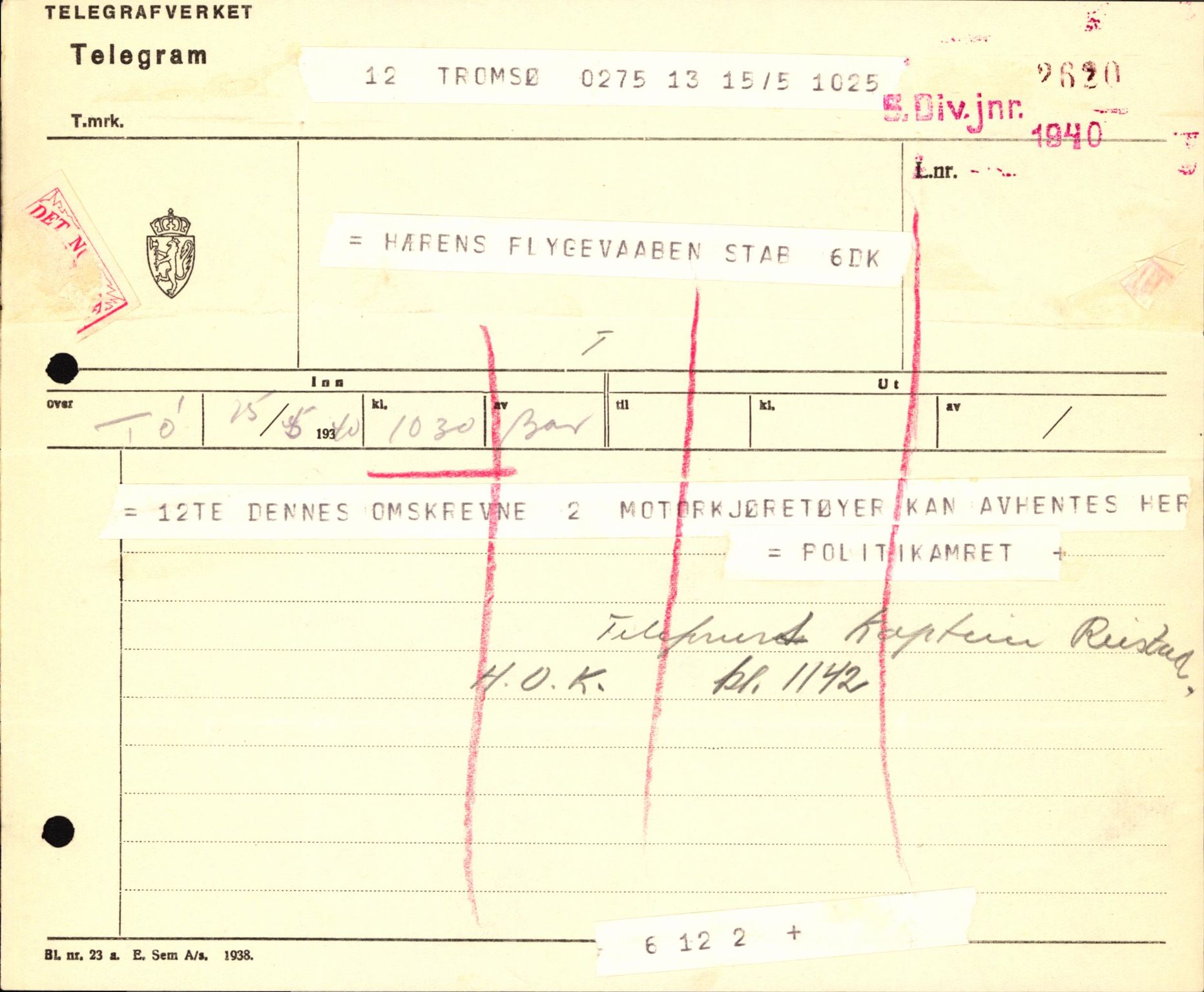 Forsvaret, Forsvarets krigshistoriske avdeling, AV/RA-RAFA-2017/Y/Yb/L0123: II-C-11-600  -  6. Divisjon med avdelinger, 1940, p. 608