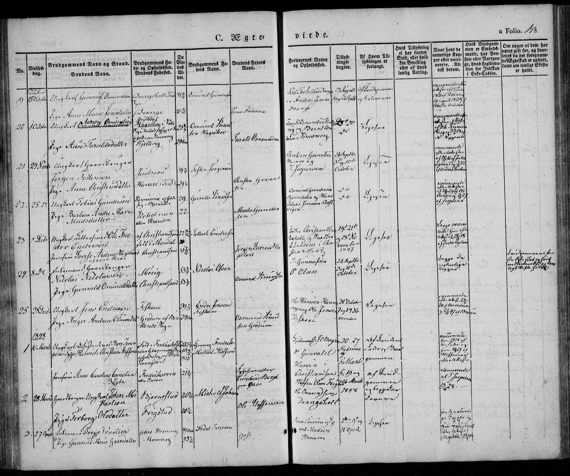 Oddernes sokneprestkontor, SAK/1111-0033/F/Fa/Faa/L0006: Parish register (official) no. A 6, 1838-1851, p. 158