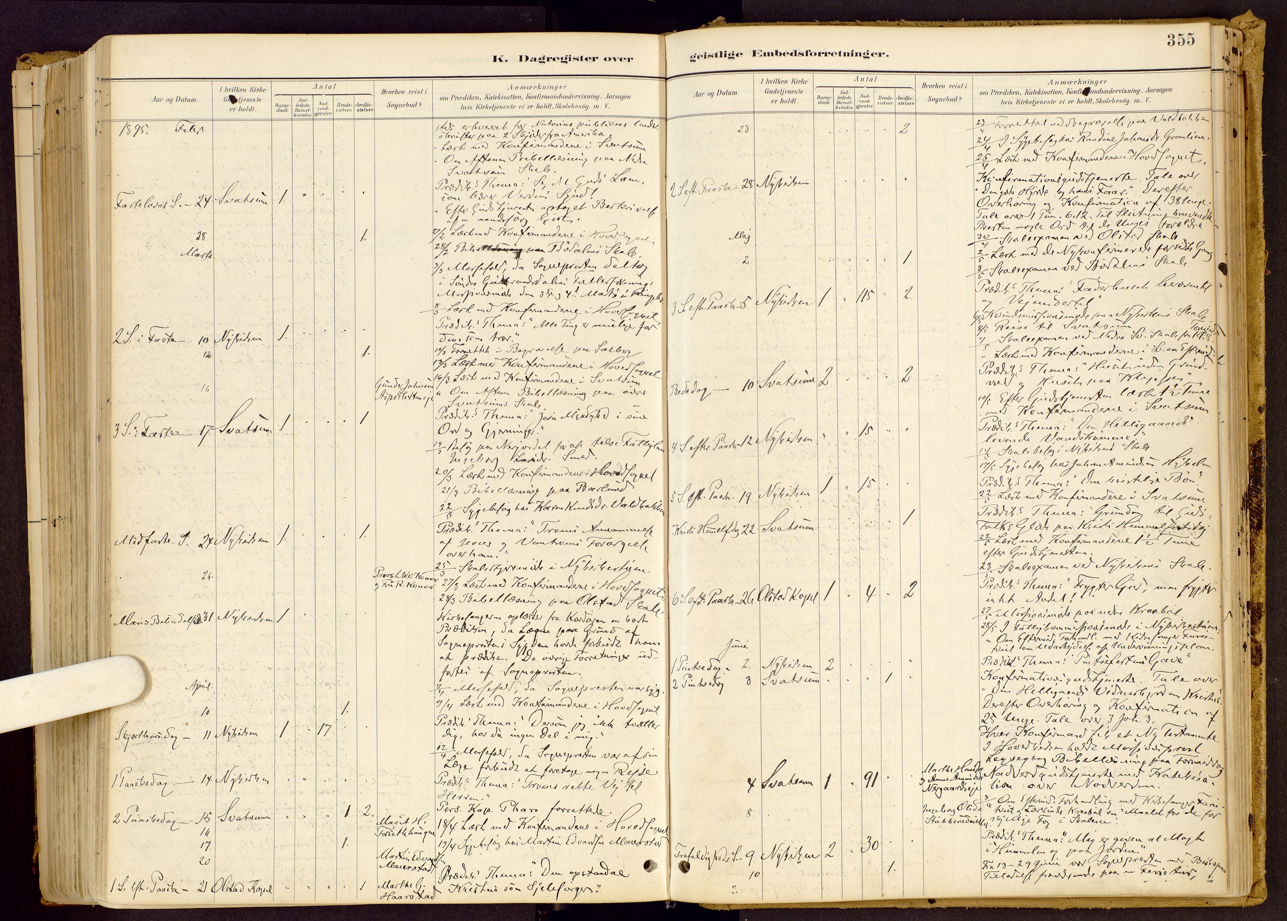 Vestre Gausdal prestekontor, SAH/PREST-094/H/Ha/Haa/L0001: Parish register (official) no. 1, 1887-1914, p. 355