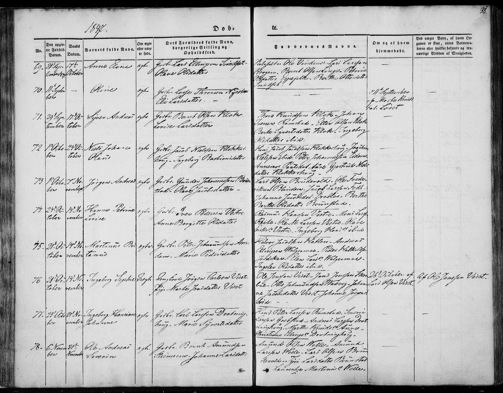 Ministerialprotokoller, klokkerbøker og fødselsregistre - Møre og Romsdal, SAT/A-1454/522/L0312: Parish register (official) no. 522A07, 1843-1851, p. 38