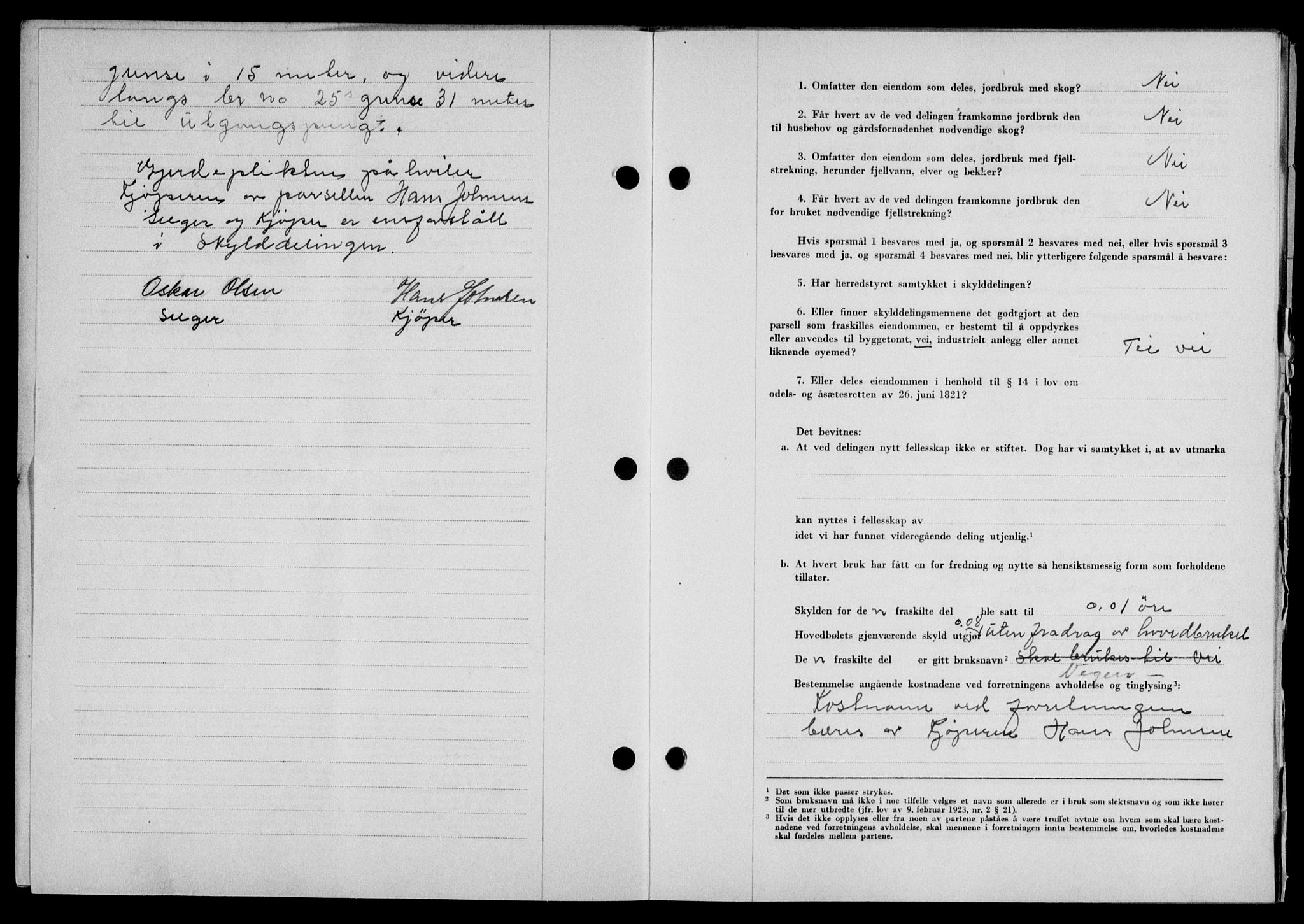 Lofoten sorenskriveri, SAT/A-0017/1/2/2C/L0016a: Mortgage book no. 16a, 1947-1947, Diary no: : 1063/1947