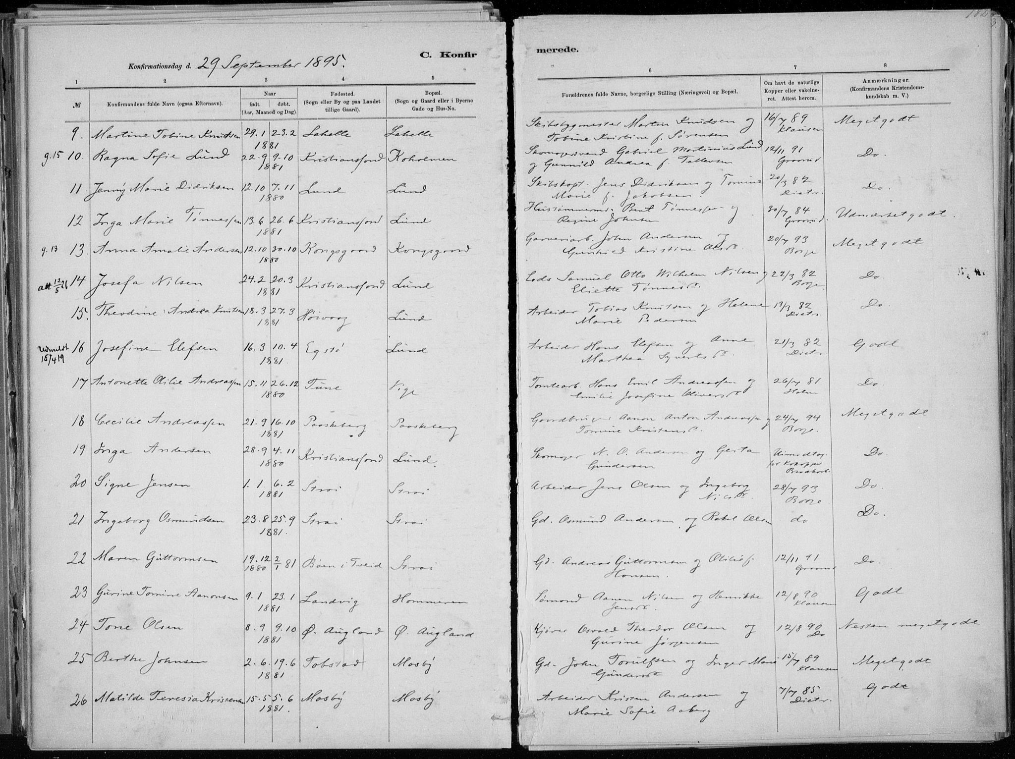 Oddernes sokneprestkontor, AV/SAK-1111-0033/F/Fa/Faa/L0009: Parish register (official) no. A 9, 1884-1896, p. 182