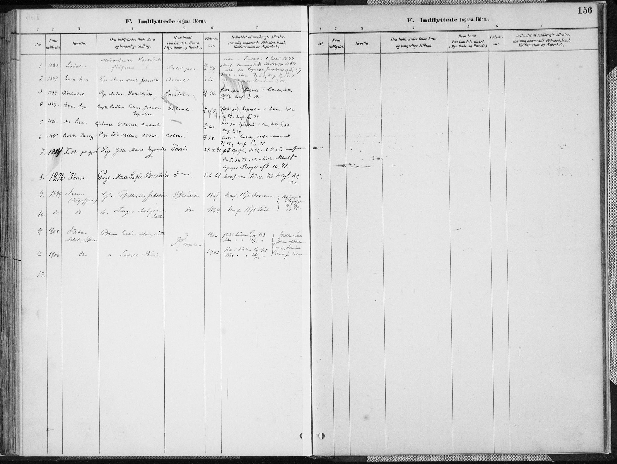 Herad sokneprestkontor, SAK/1111-0018/F/Fa/Faa/L0006: Parish register (official) no. A 6, 1887-1907, p. 156
