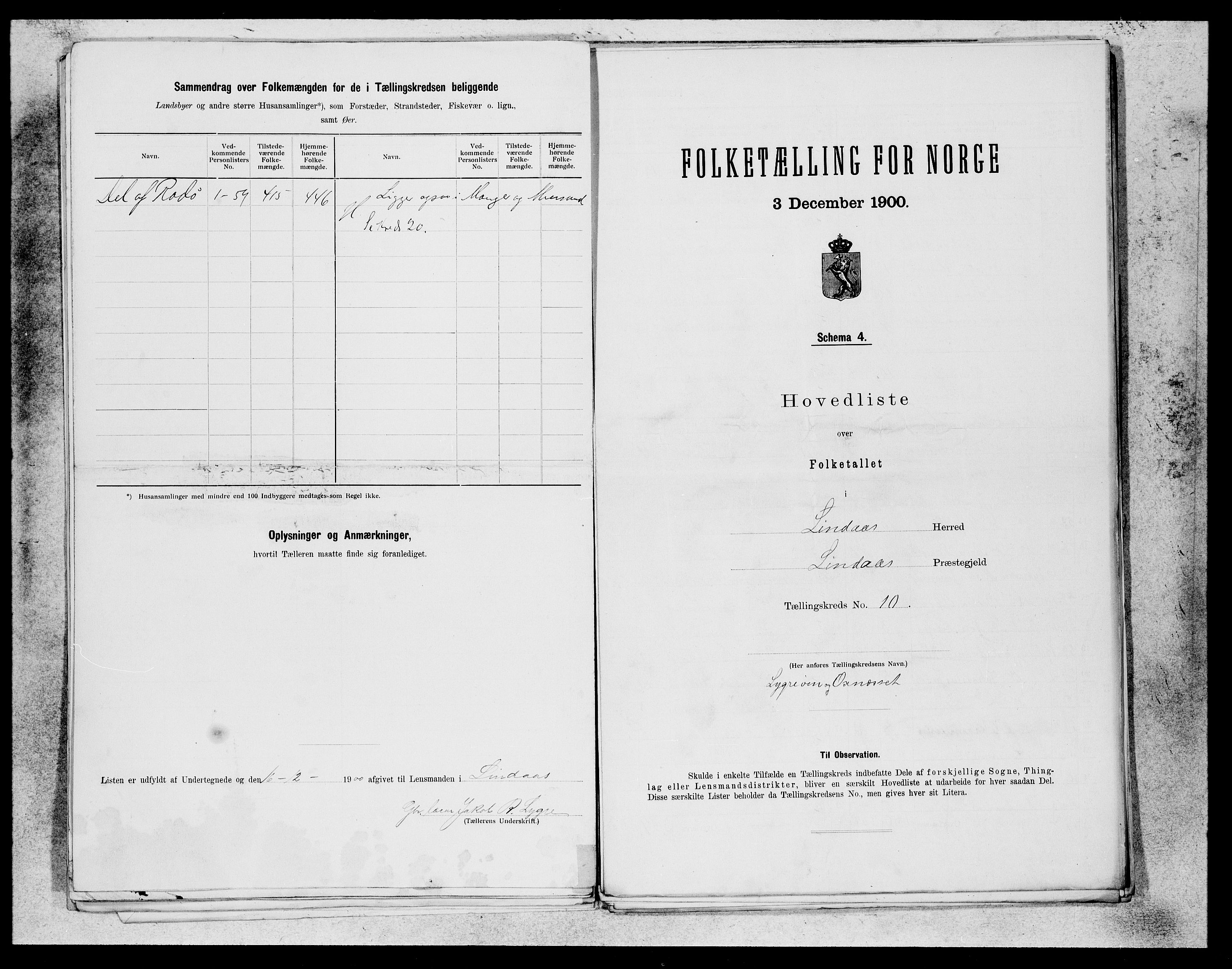 SAB, 1900 census for Lindås, 1900, p. 21