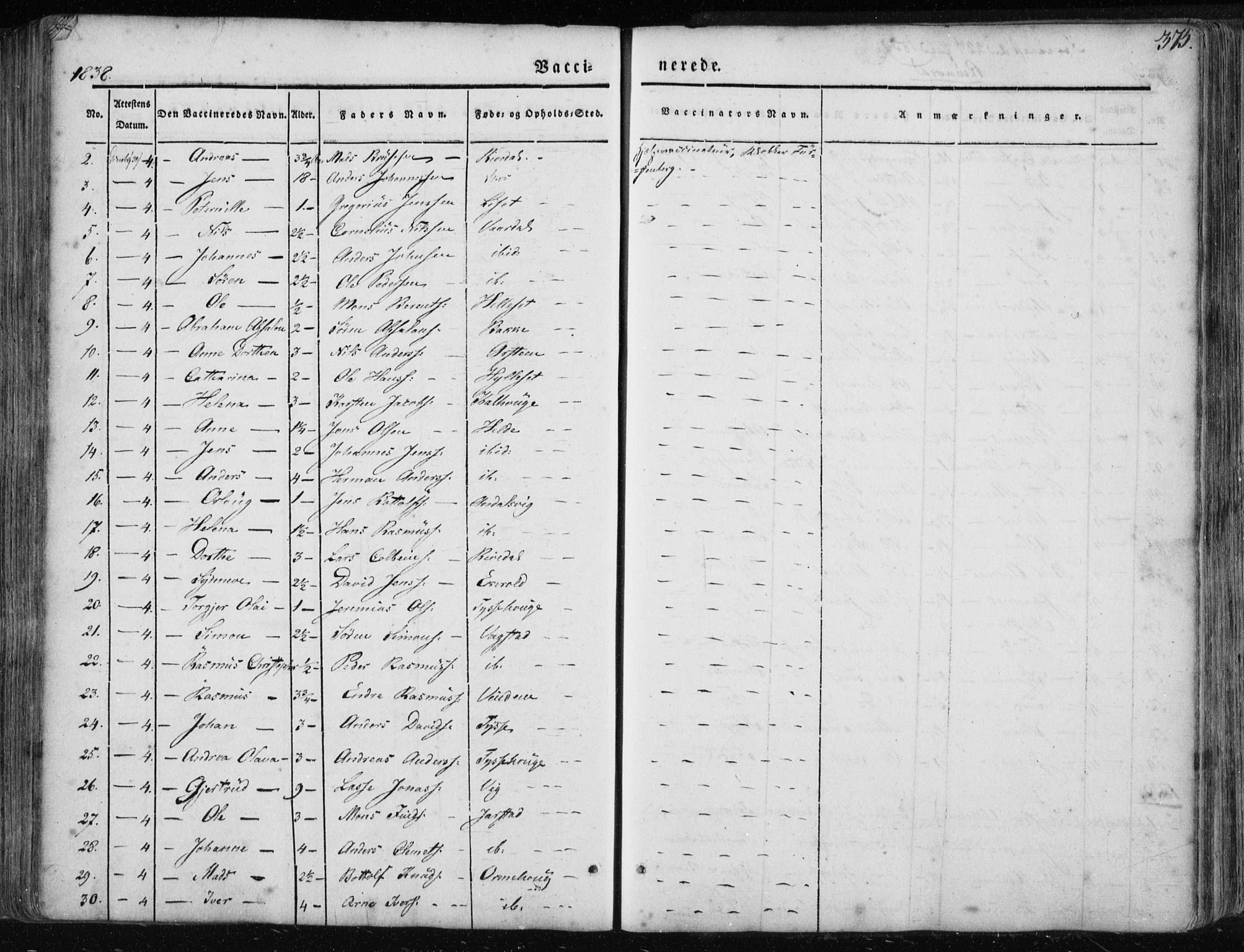 Fjaler sokneprestembete, AV/SAB-A-79801/H/Haa/Haaa/L0006: Parish register (official) no. A 6, 1835-1884, p. 375