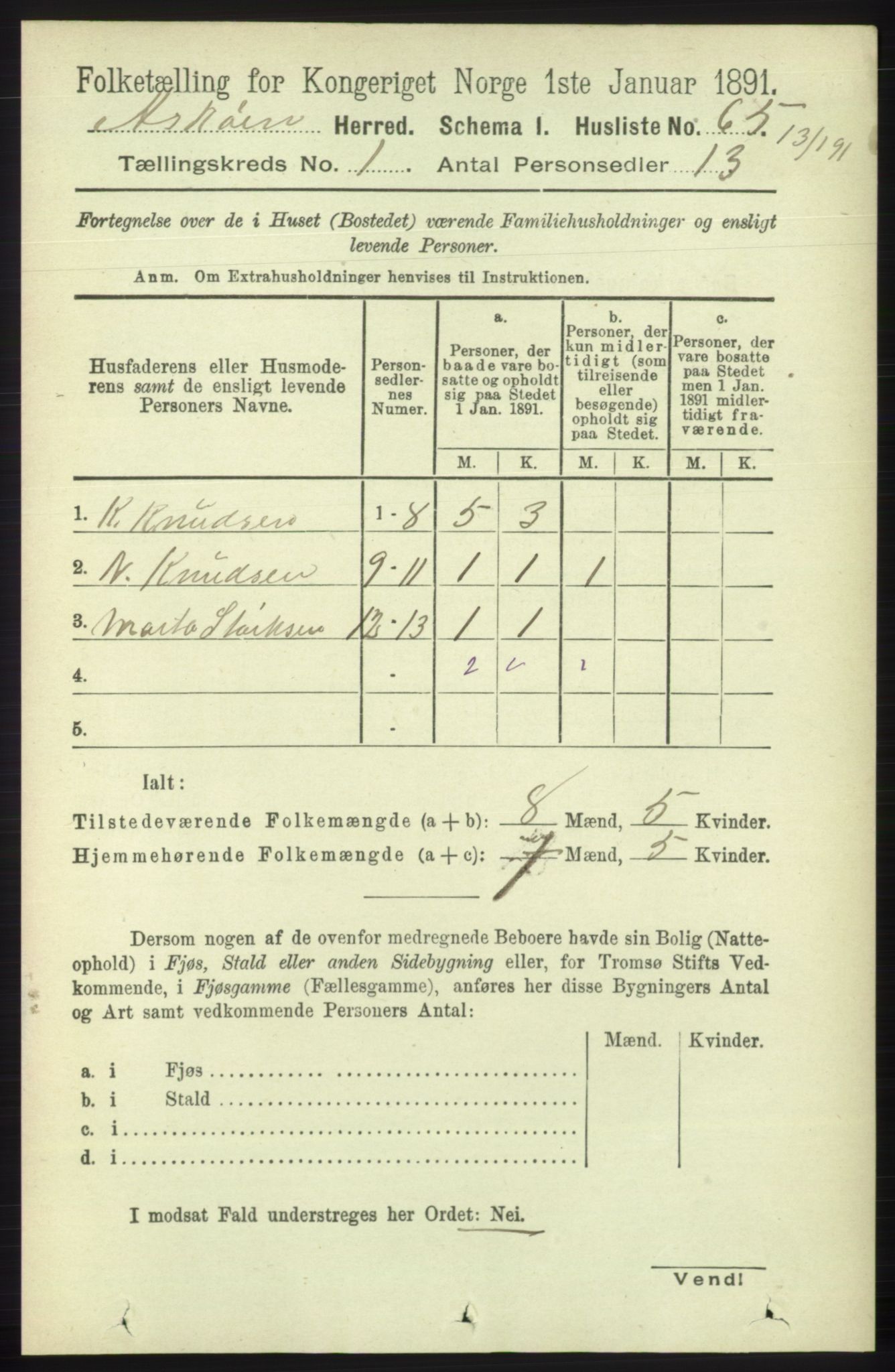 RA, 1891 census for 1247 Askøy, 1891, p. 101