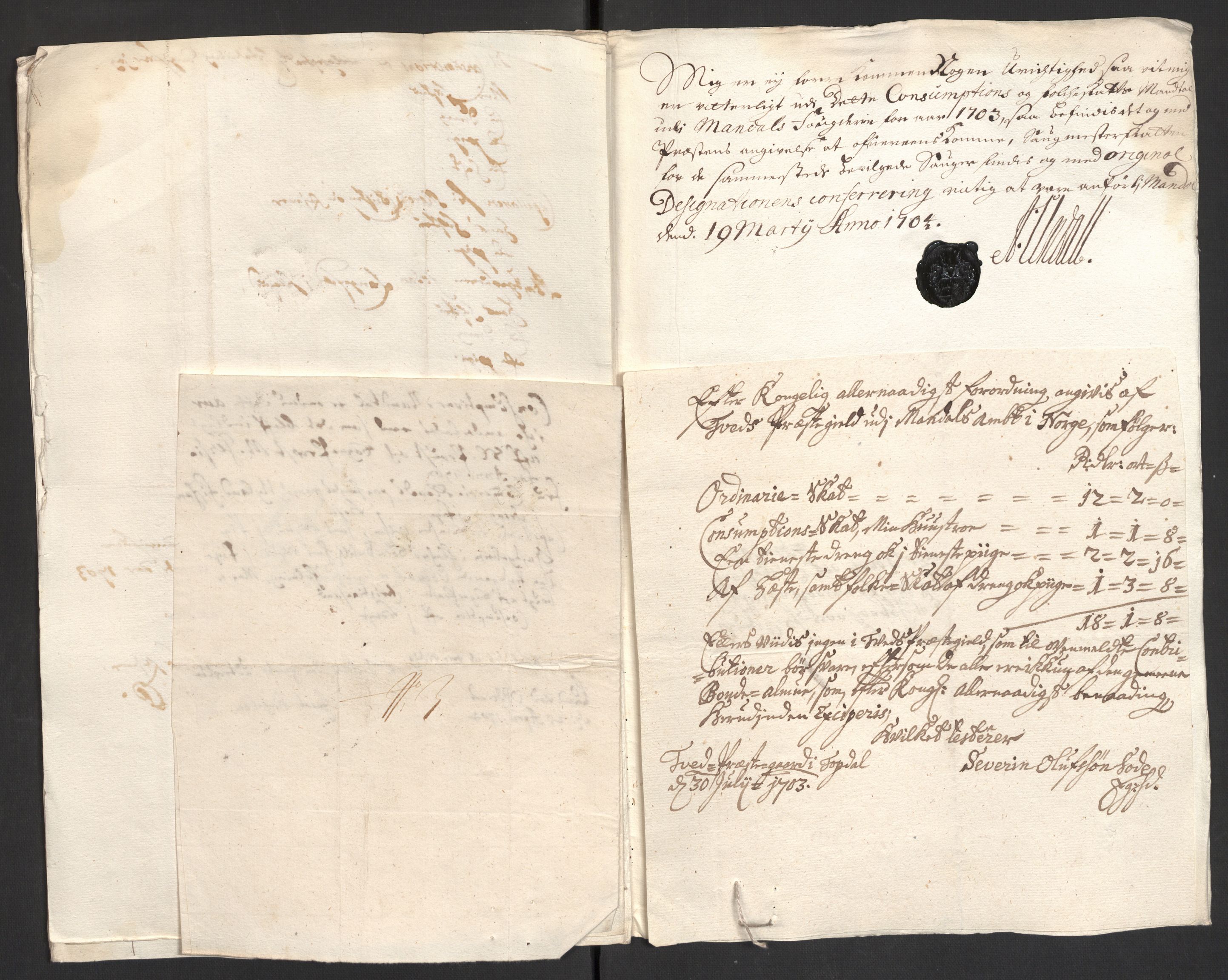Rentekammeret inntil 1814, Reviderte regnskaper, Fogderegnskap, RA/EA-4092/R43/L2550: Fogderegnskap Lista og Mandal, 1703-1704, p. 73