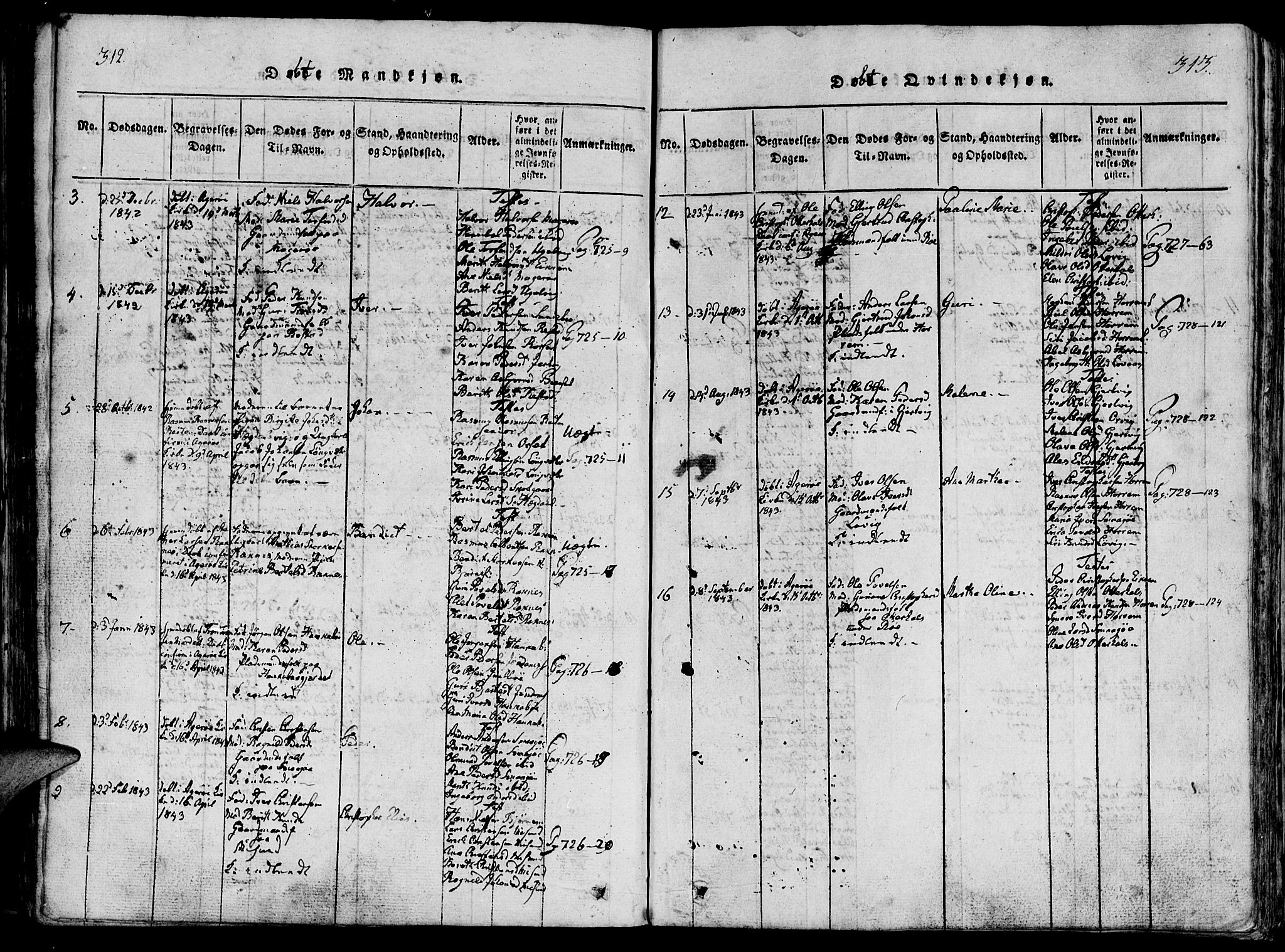 Ministerialprotokoller, klokkerbøker og fødselsregistre - Møre og Romsdal, AV/SAT-A-1454/560/L0718: Parish register (official) no. 560A02, 1817-1844, p. 312-313