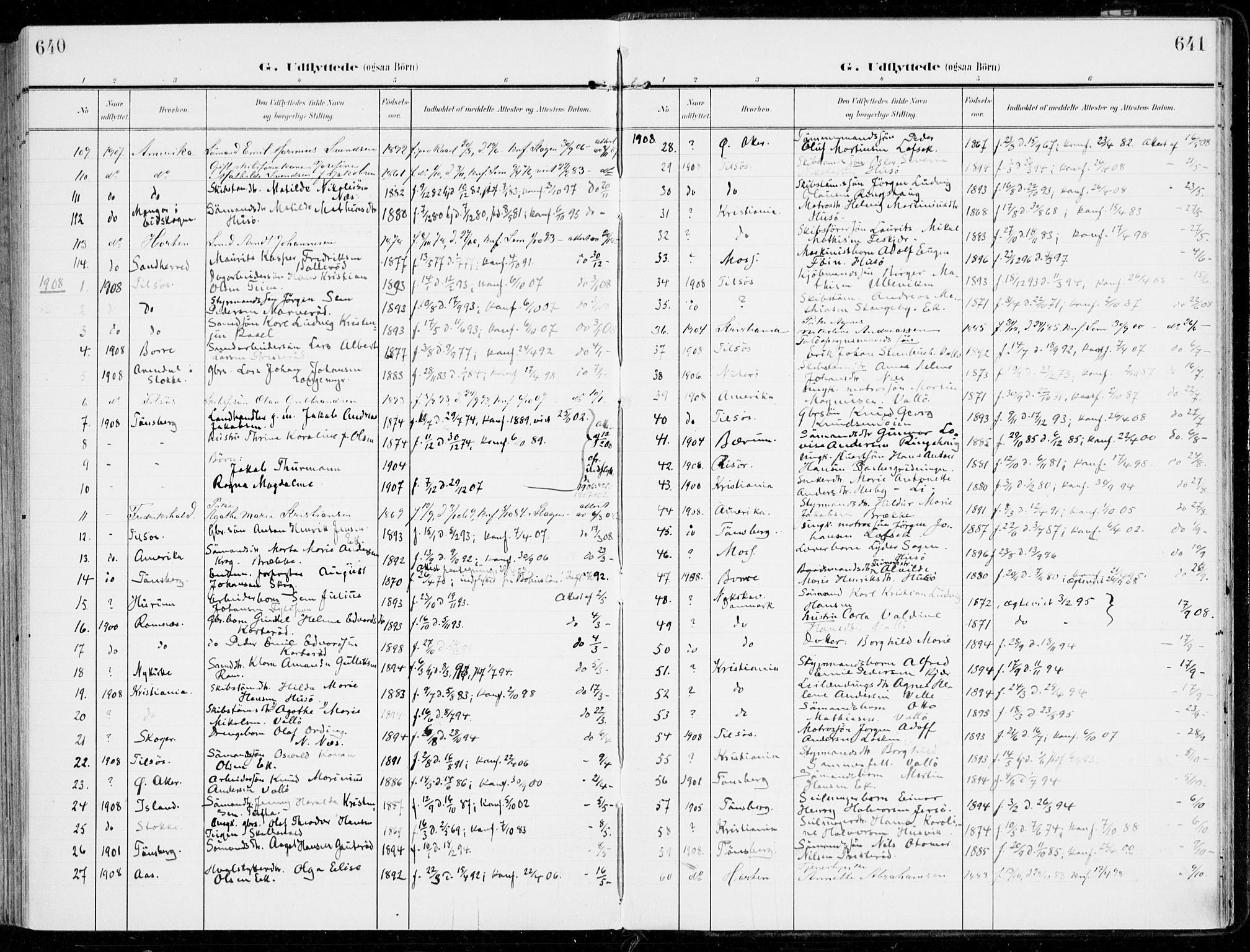 Sem kirkebøker, SAKO/A-5/F/Fb/L0006: Parish register (official) no. II 6, 1905-1918, p. 640-641