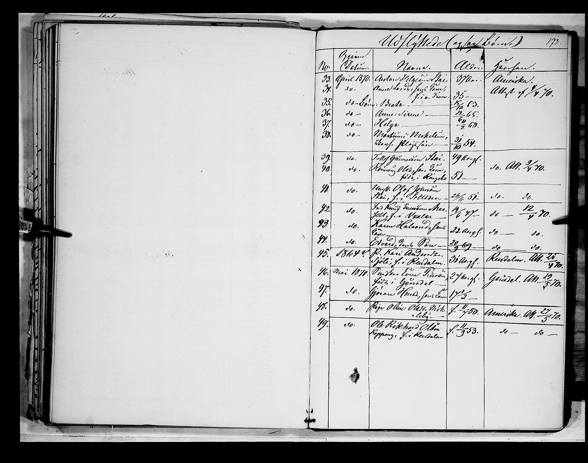 Åmot prestekontor, Hedmark, AV/SAH-PREST-056/H/Ha/Haa/L0007: Parish register (official) no. 7, 1860-1870, p. 173