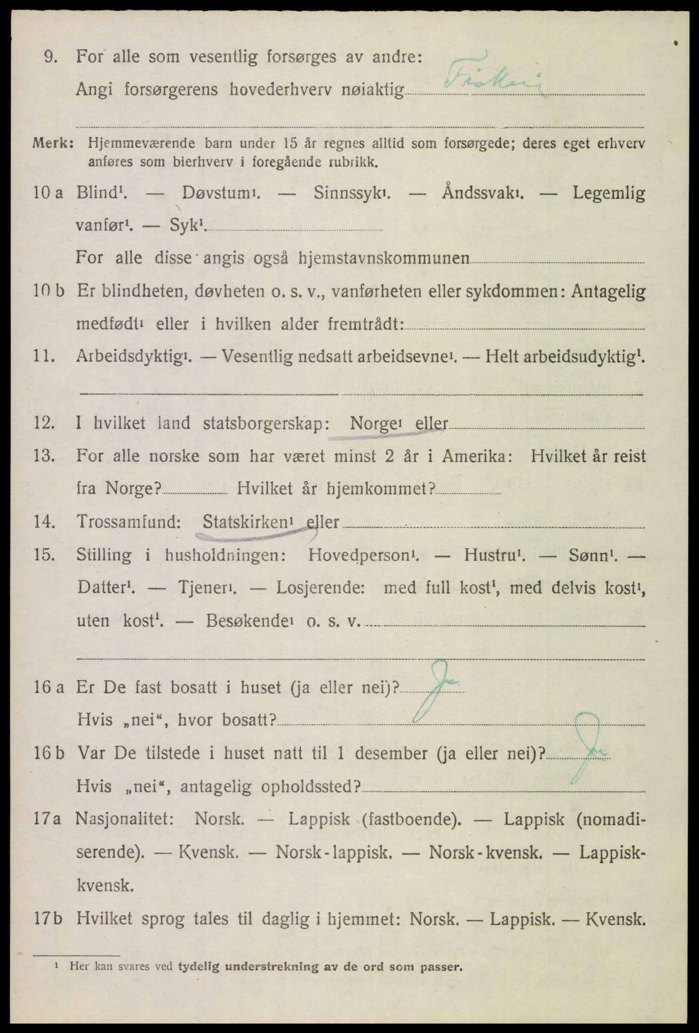 SAT, 1920 census for Øksnes, 1920, p. 4409