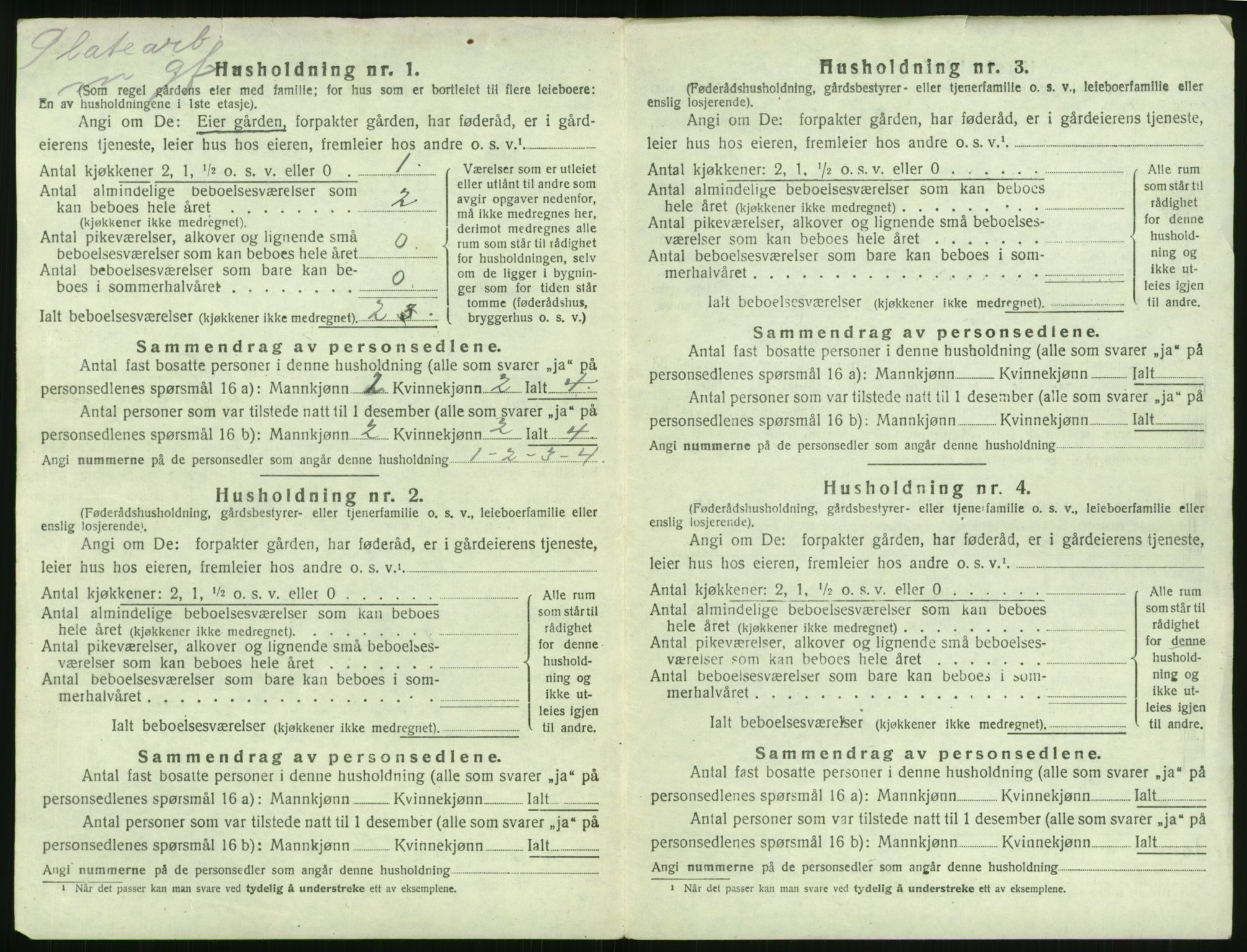 SAK, 1920 census for Tromøy, 1920, p. 538