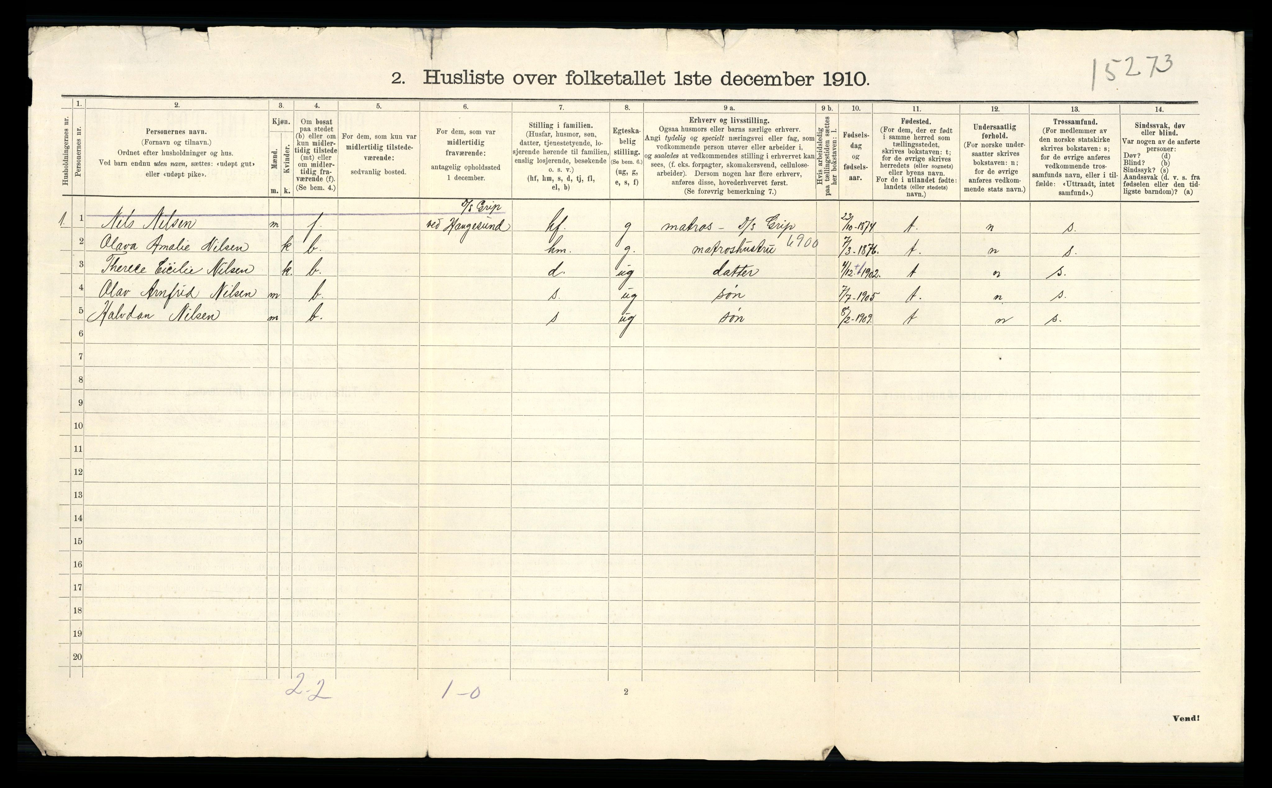 RA, 1910 census for Halse og Harkmark, 1910, p. 55