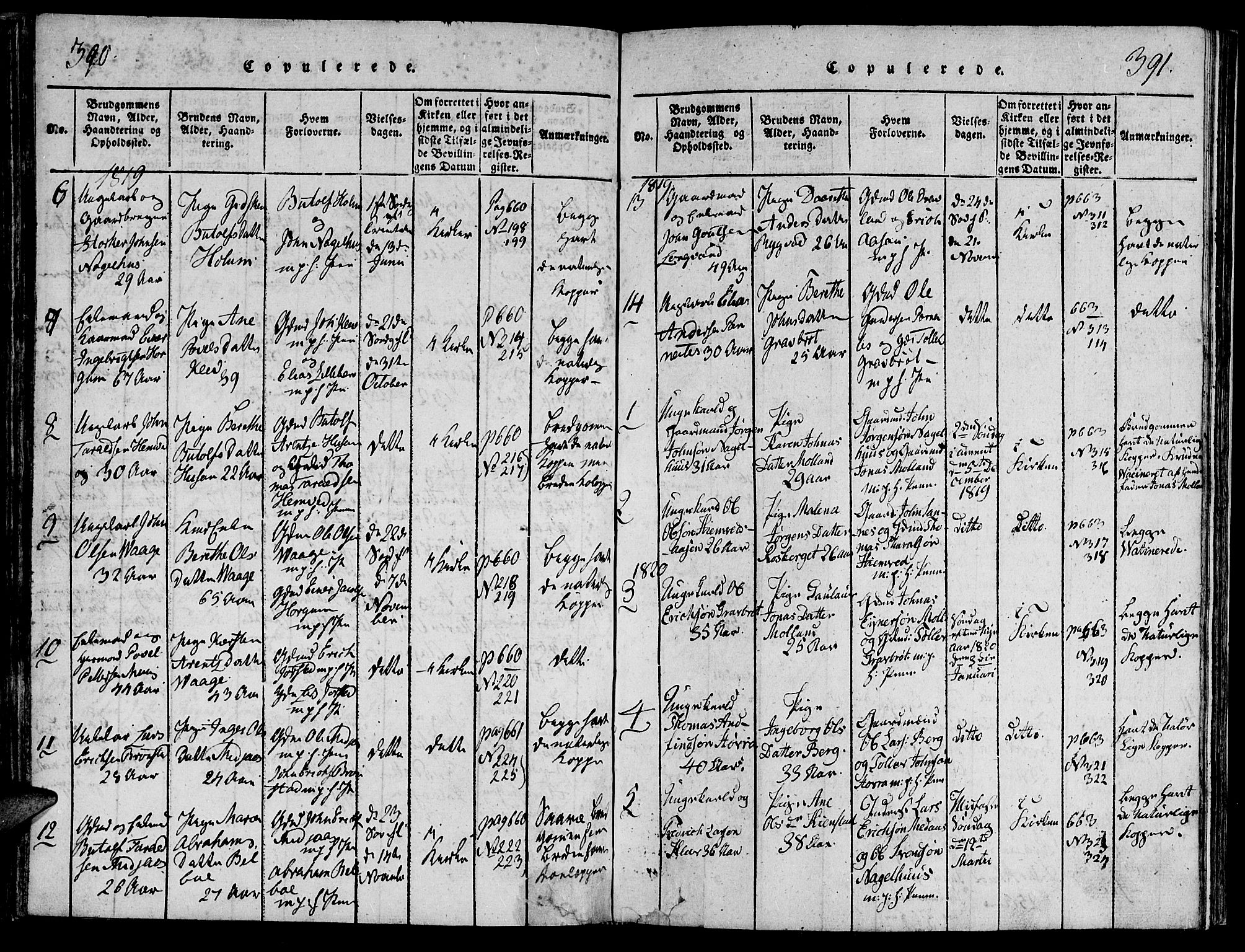 Ministerialprotokoller, klokkerbøker og fødselsregistre - Nord-Trøndelag, SAT/A-1458/749/L0479: Parish register (copy) no. 749C01, 1817-1829, p. 390-391