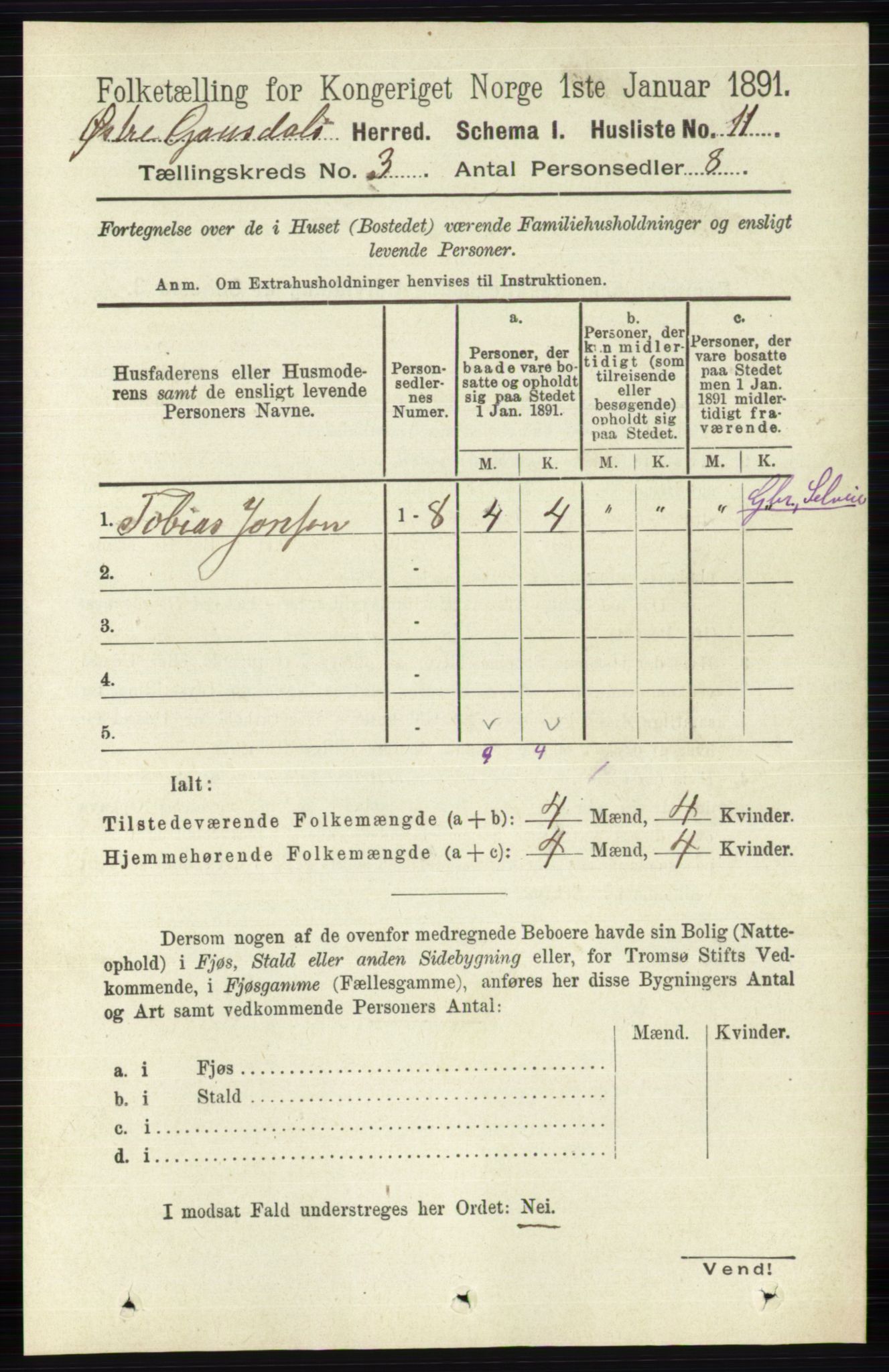 RA, 1891 census for 0522 Østre Gausdal, 1891, p. 1619