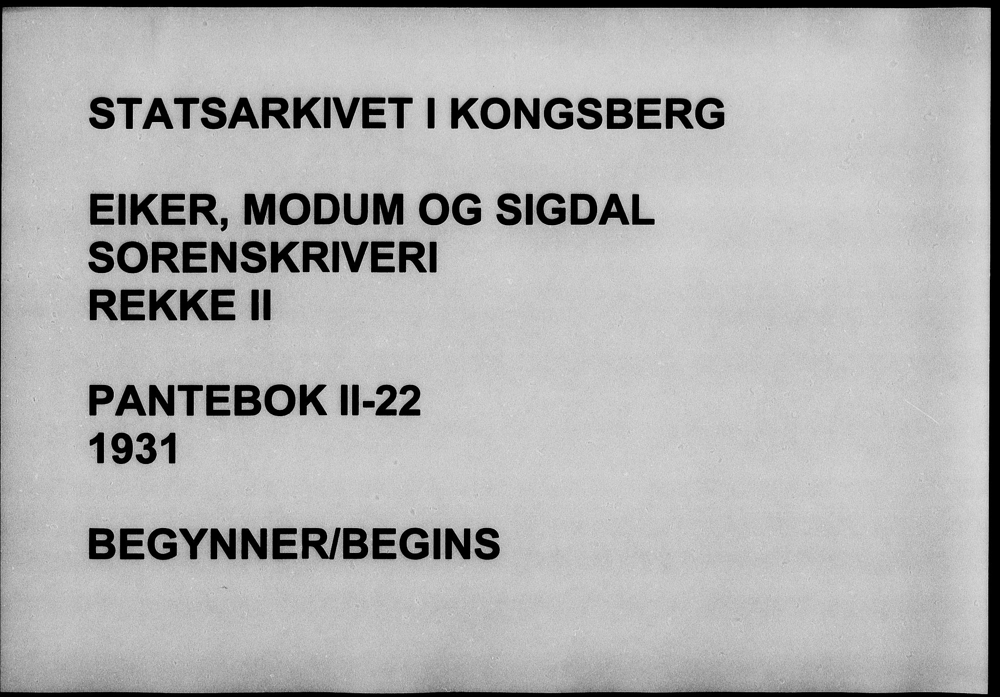 Eiker, Modum og Sigdal sorenskriveri, AV/SAKO-A-123/G/Ga/Gab/L0022: Mortgage book no. II 22, 1931-1931