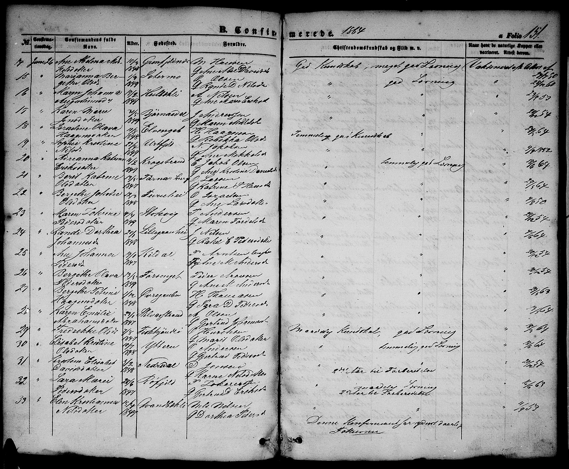 Ministerialprotokoller, klokkerbøker og fødselsregistre - Nordland, SAT/A-1459/827/L0414: Parish register (copy) no. 827C03, 1853-1865, p. 151