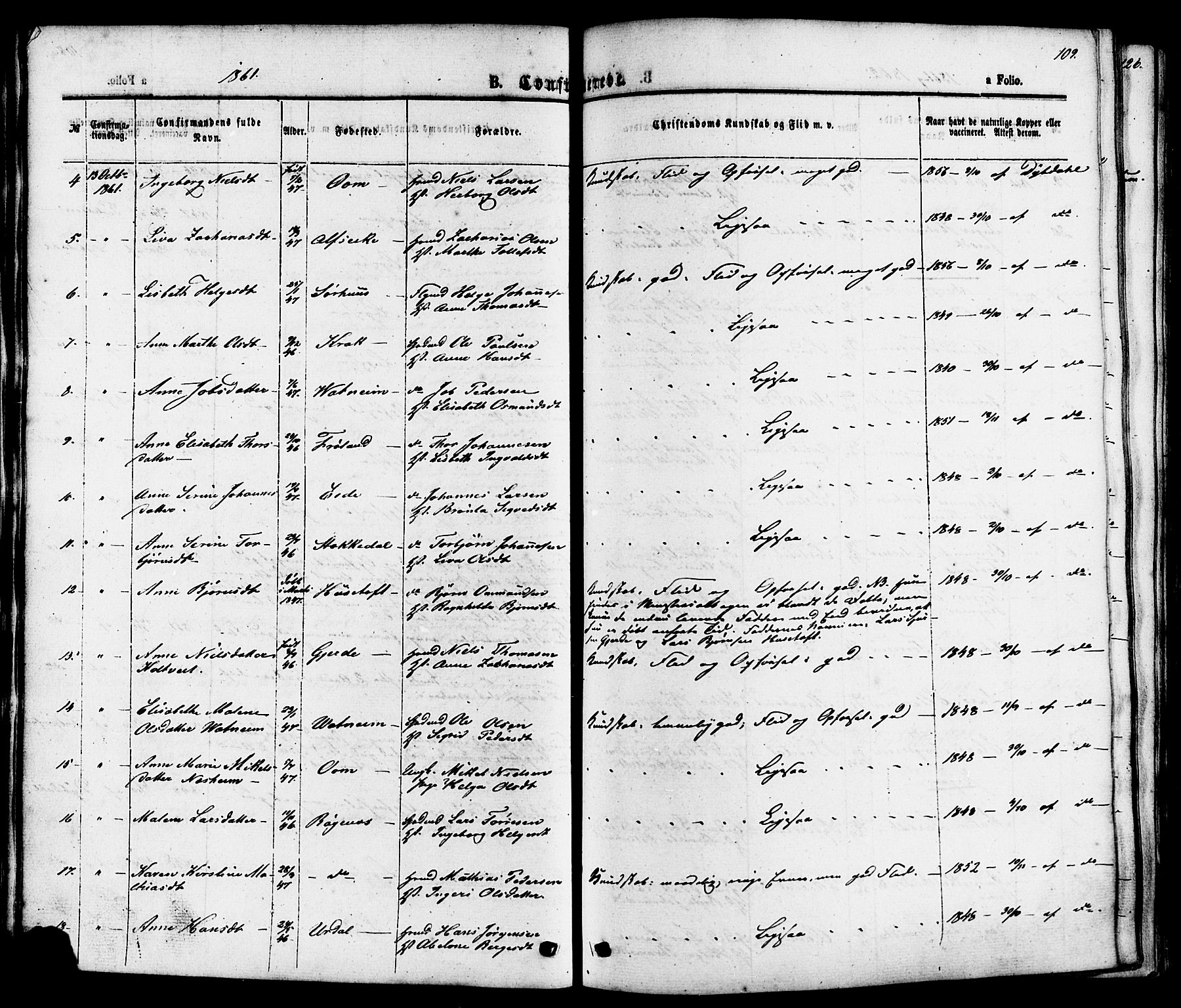 Skjold sokneprestkontor, AV/SAST-A-101847/H/Ha/Haa/L0007: Parish register (official) no. A 7, 1857-1882, p. 109