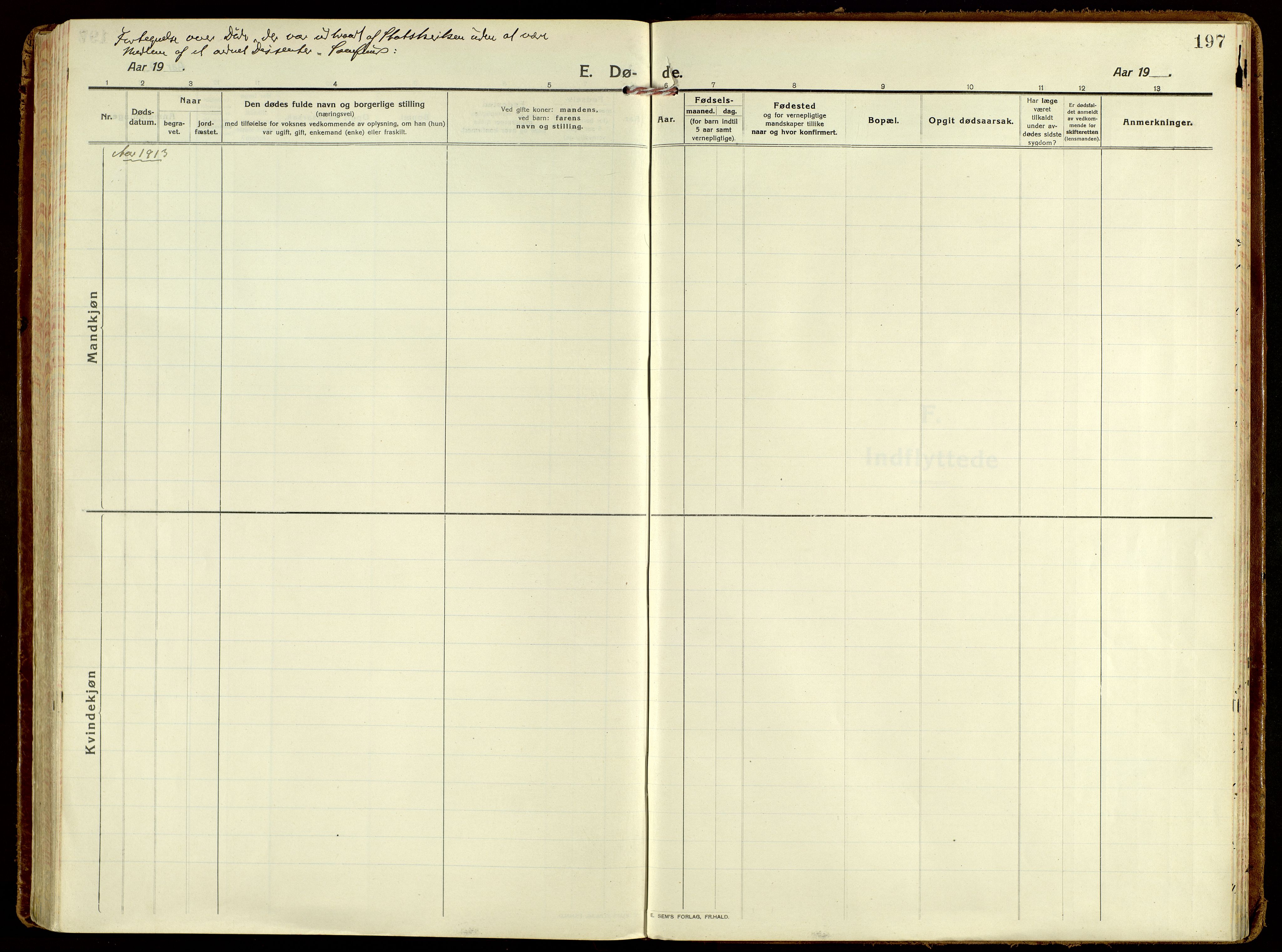 Brandbu prestekontor, AV/SAH-PREST-114/H/Ha/Haa/L0004: Parish register (official) no. 4, 1913-1923, p. 197