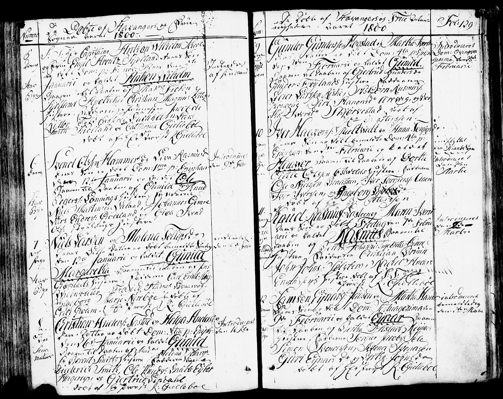Domkirken sokneprestkontor, SAST/A-101812/001/30/30BB/L0007: Parish register (copy) no. B 7, 1791-1813, p. 129