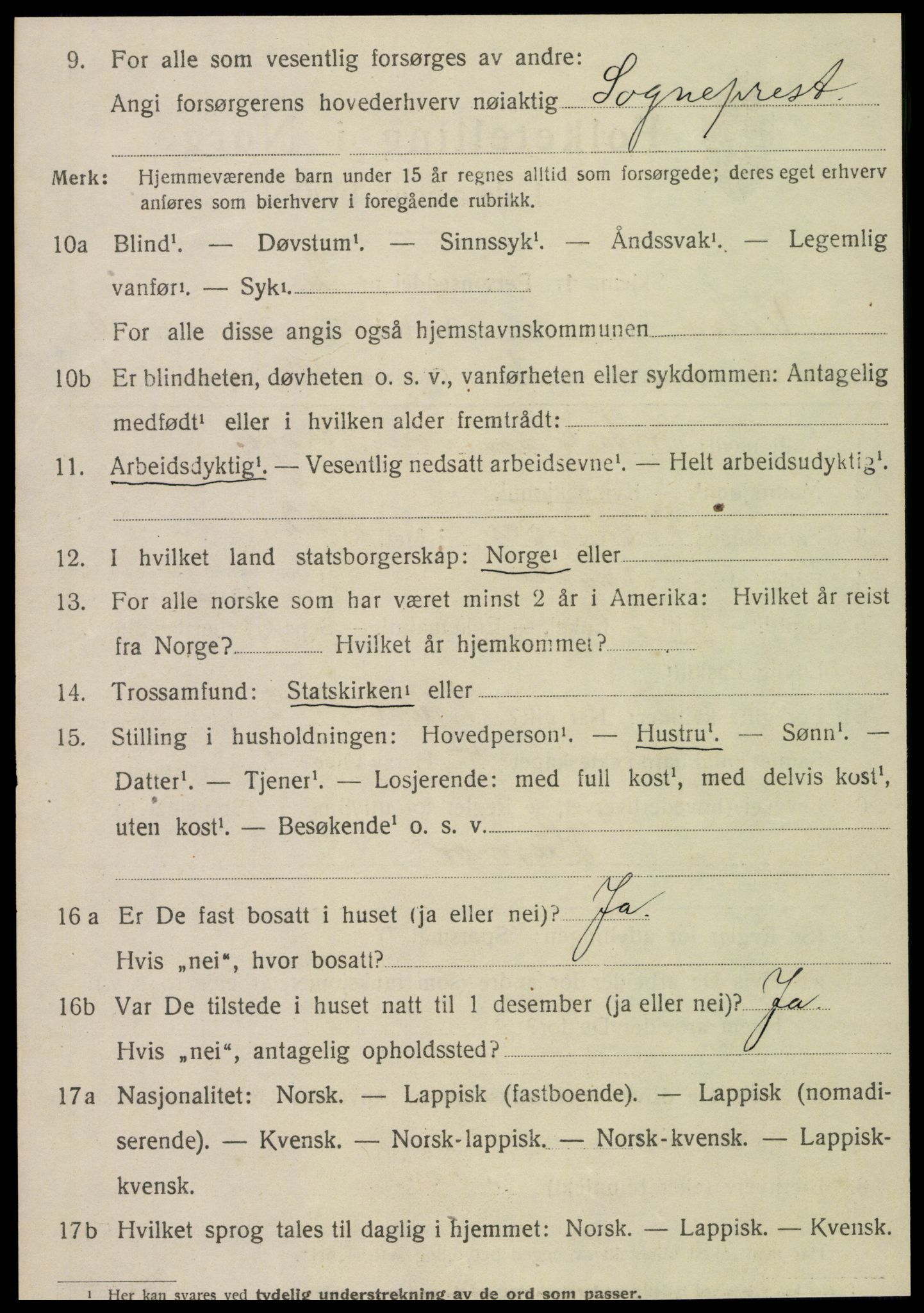 SAT, 1920 census for Vefsn, 1920, p. 6898