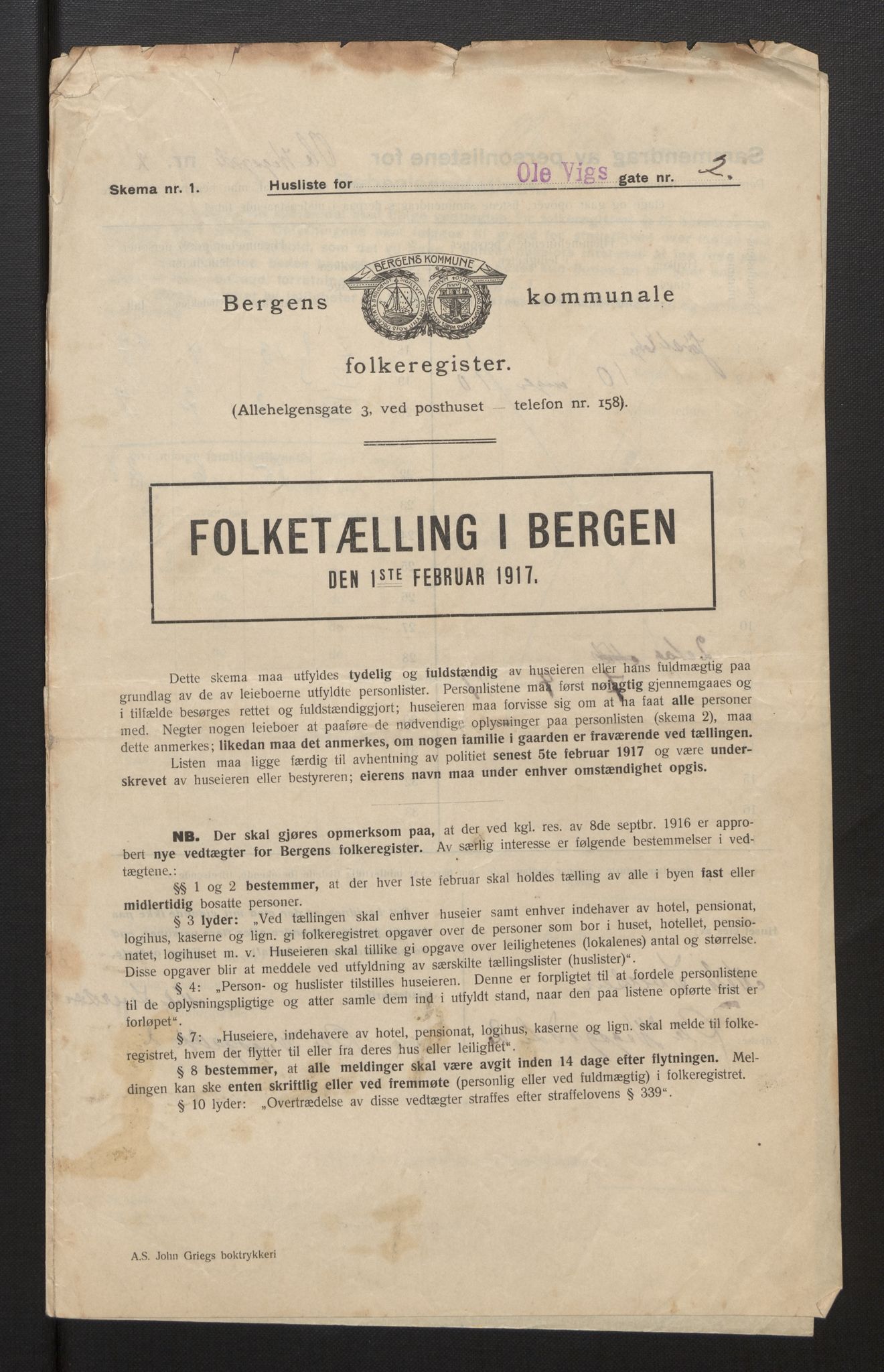 SAB, Municipal Census 1917 for Bergen, 1917, p. 29407