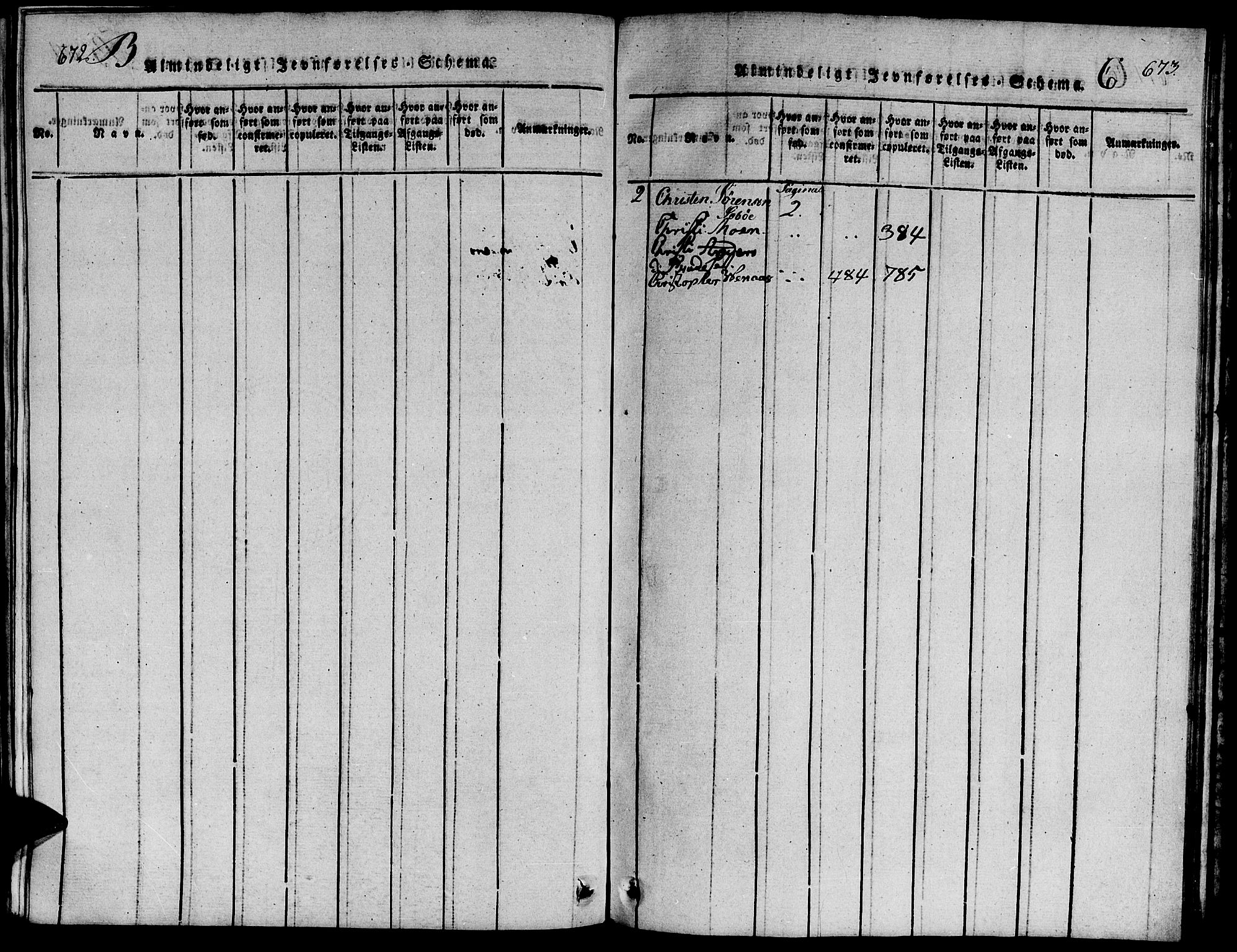 Ministerialprotokoller, klokkerbøker og fødselsregistre - Møre og Romsdal, AV/SAT-A-1454/543/L0563: Parish register (copy) no. 543C01, 1818-1836, p. 672-673