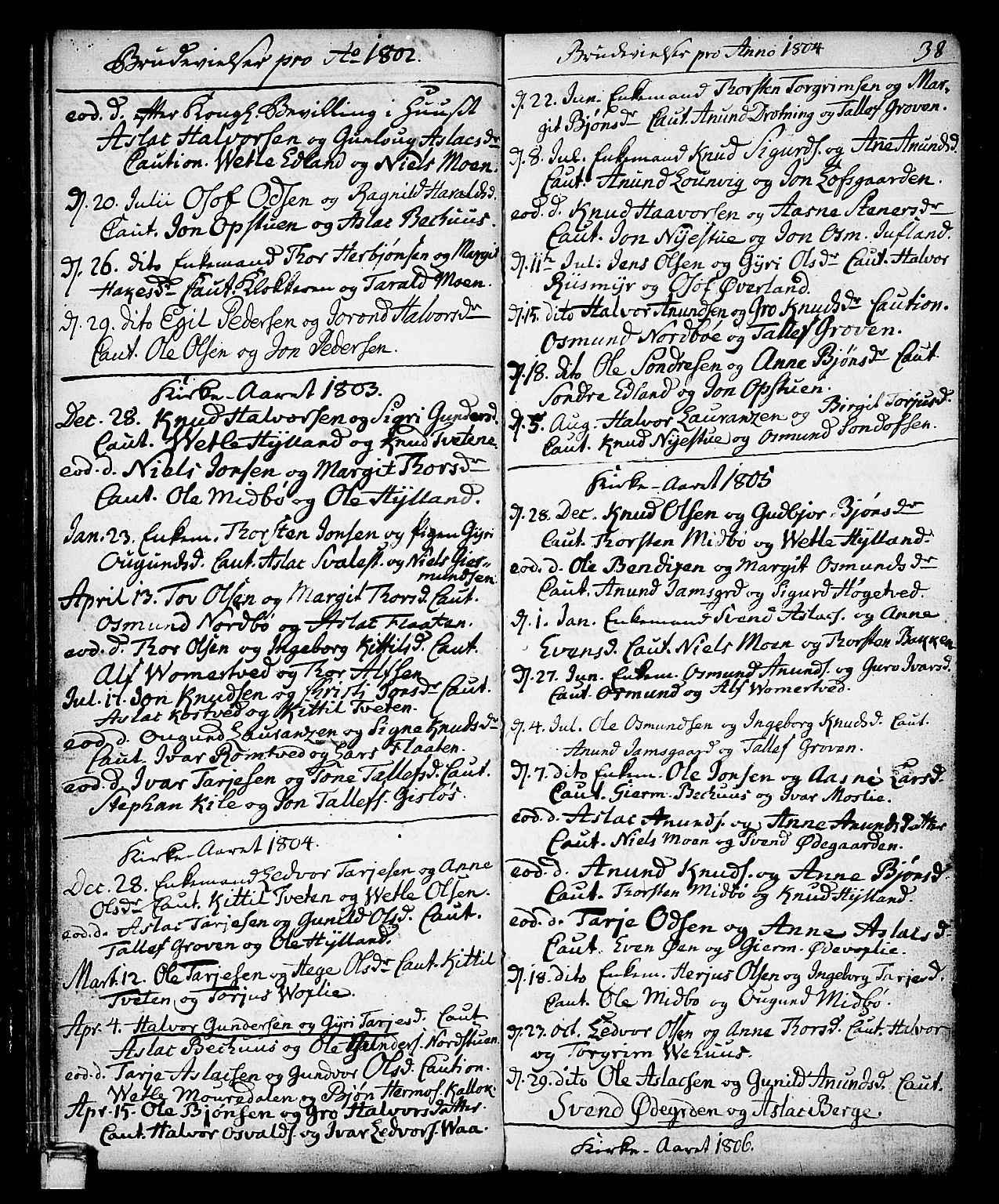 Vinje kirkebøker, SAKO/A-312/F/Fa/L0002: Parish register (official) no. I 2, 1767-1814, p. 38
