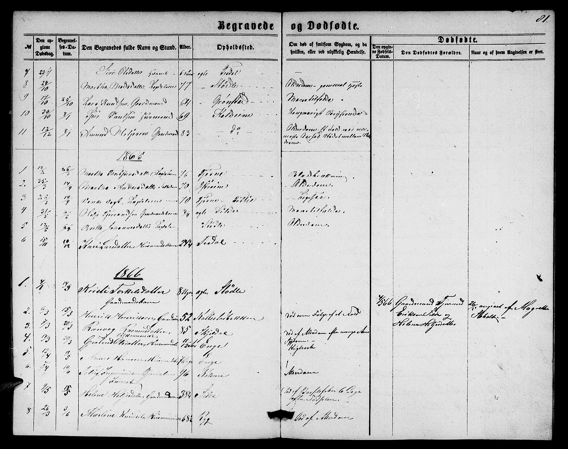 Etne sokneprestembete, SAB/A-75001/H/Hab: Parish register (copy) no. A 3, 1863-1873, p. 81