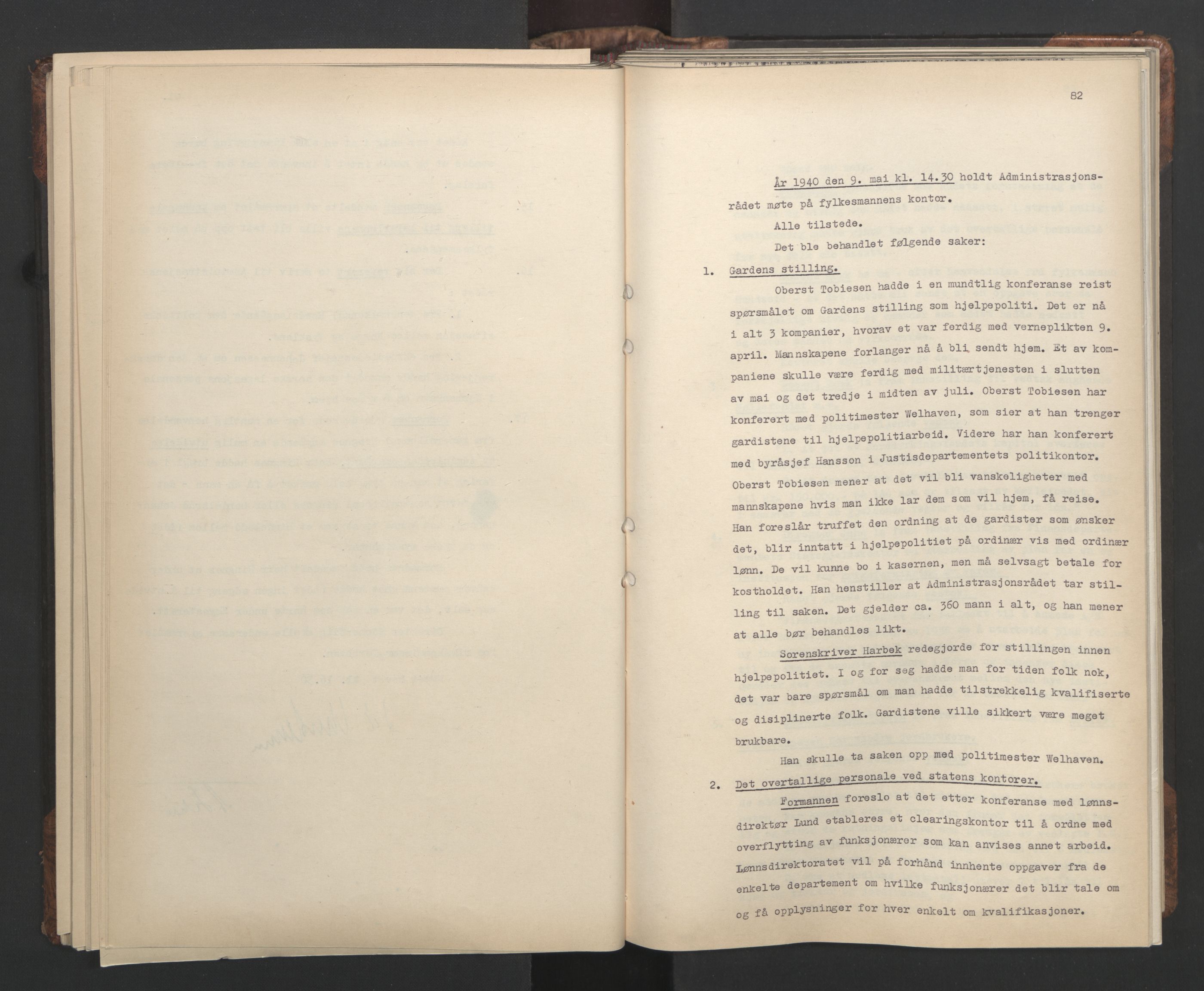 Administrasjonsrådet, AV/RA-S-1004/A/L0001: Møteprotokoll med tillegg 15/4-25/9, 1940, p. 82