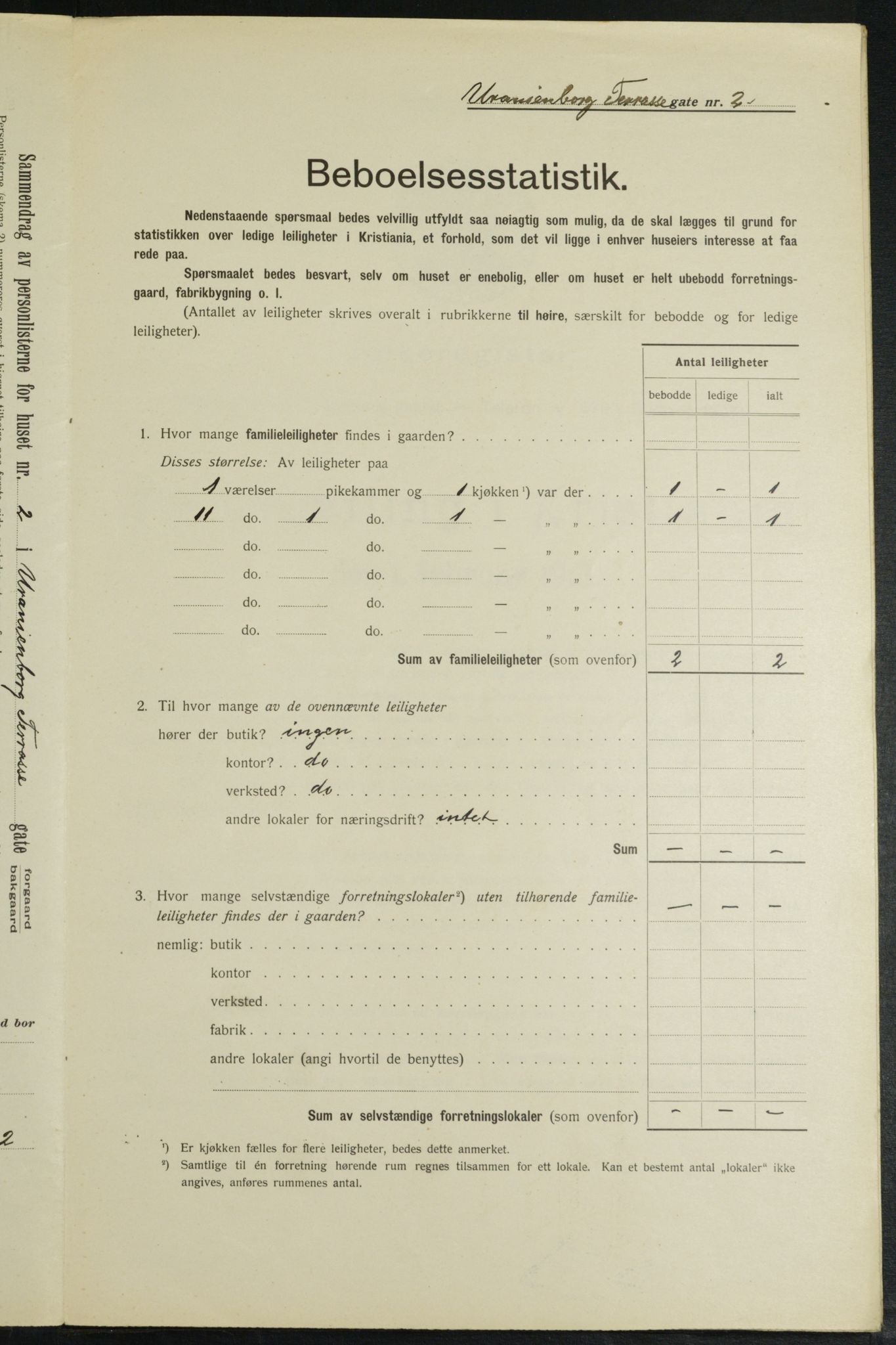 OBA, Municipal Census 1913 for Kristiania, 1913, p. 120127