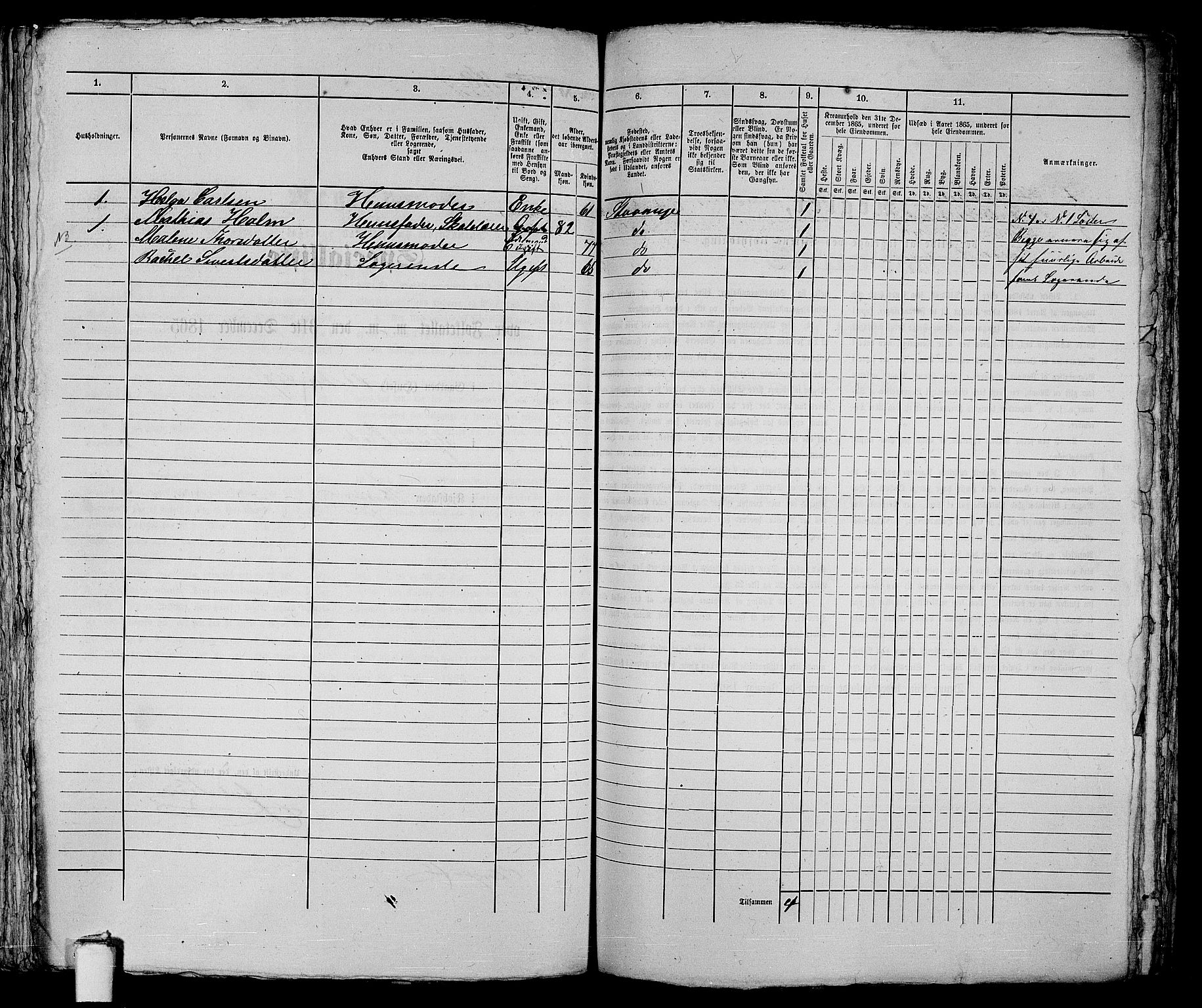 RA, 1865 census for Stavanger, 1865, p. 304