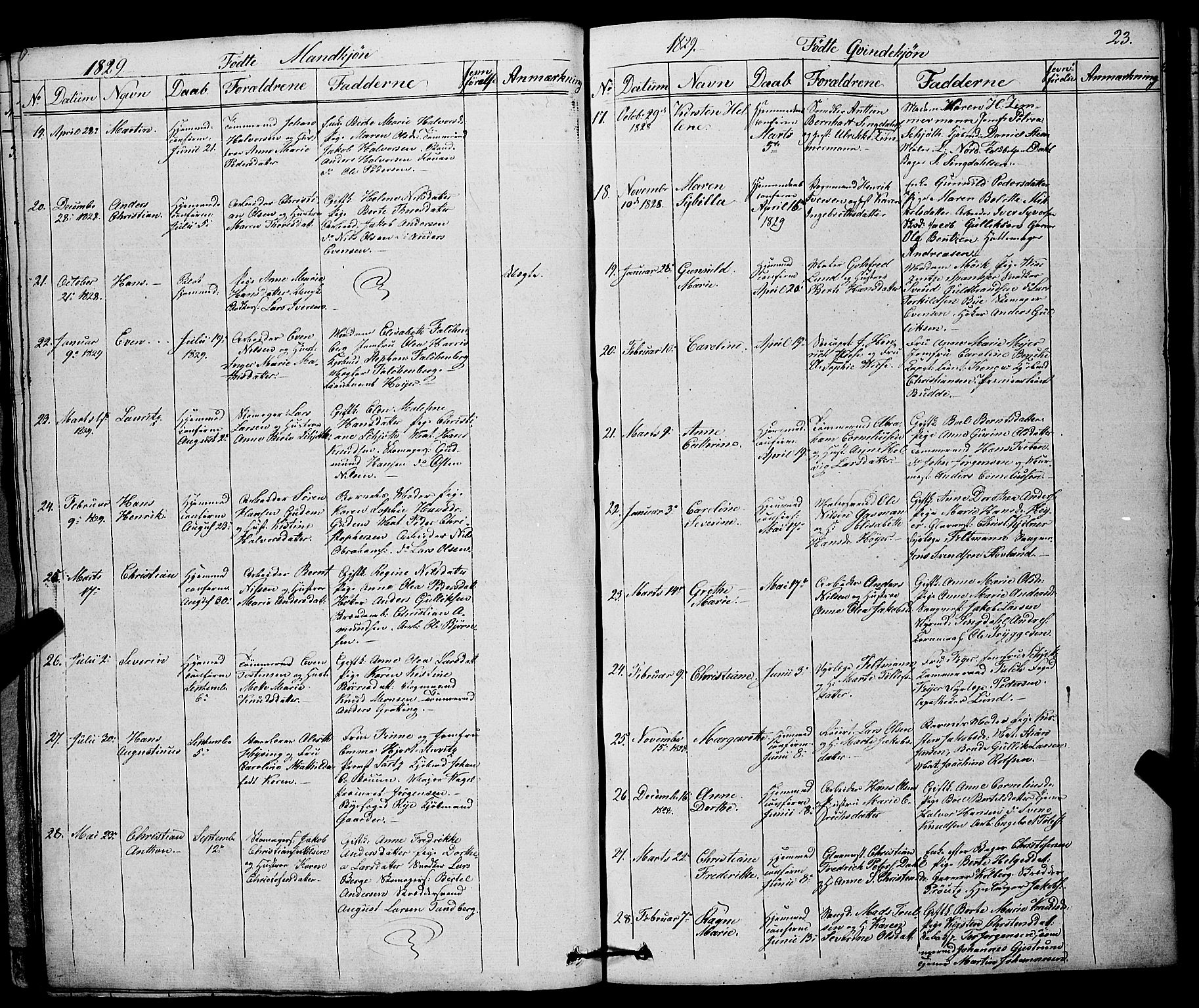 Larvik kirkebøker, AV/SAKO-A-352/F/Fa/L0002: Parish register (official) no. I 2, 1825-1847, p. 23