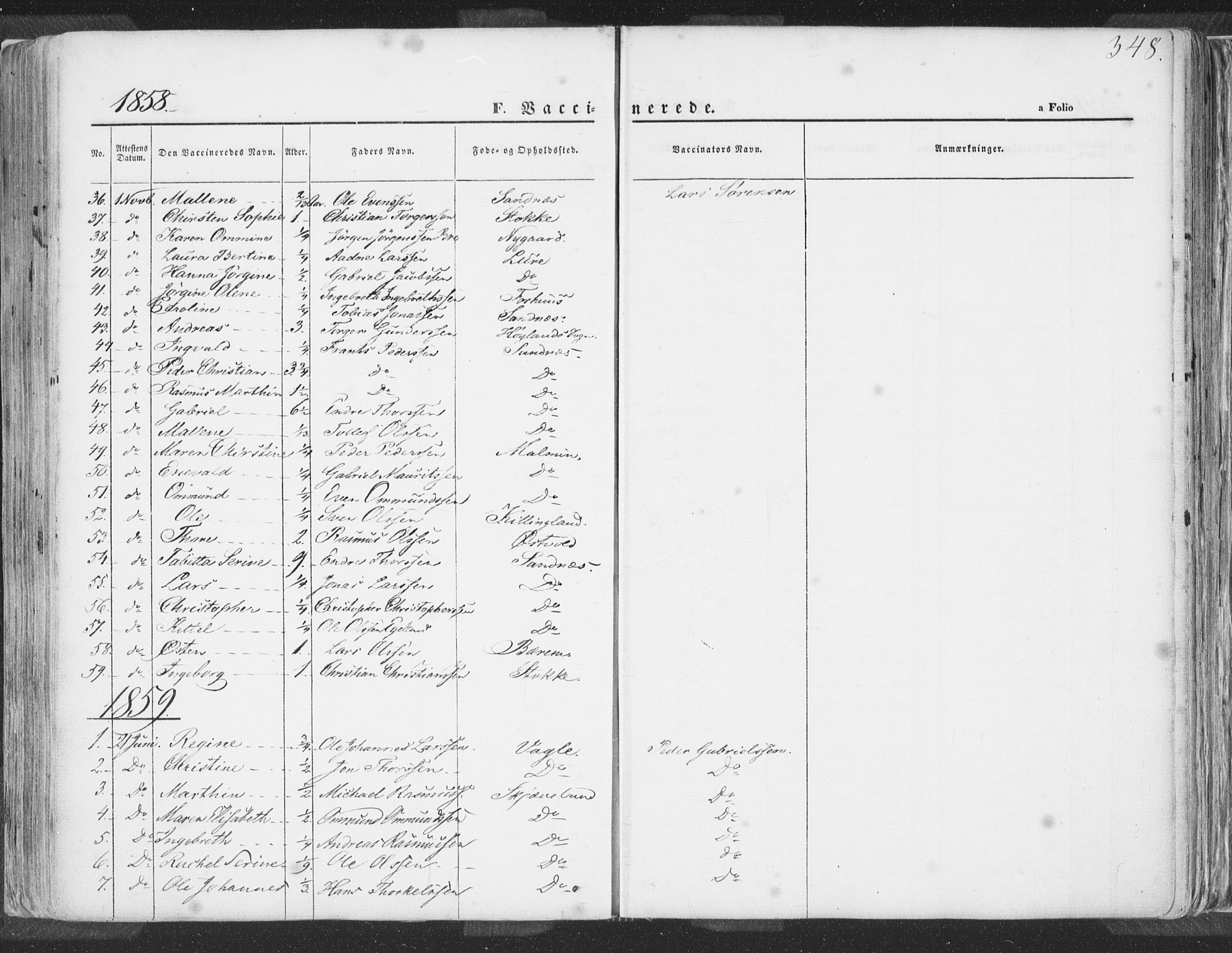 Høyland sokneprestkontor, SAST/A-101799/001/30BA/L0009: Parish register (official) no. A 9.2, 1857-1877, p. 348