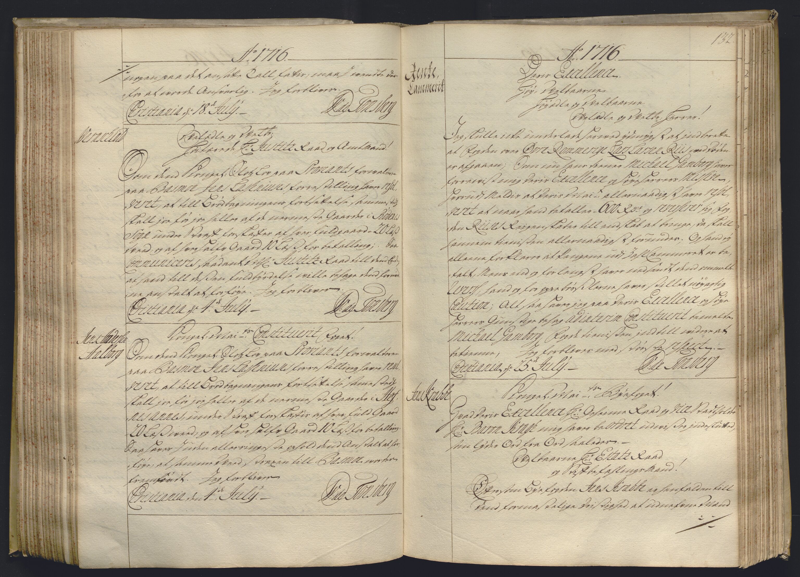 Kristiania stiftamt, AV/SAO-A-10386/B/Ba/L0004: Kopibok, 1715-1717, p. 131b-132a