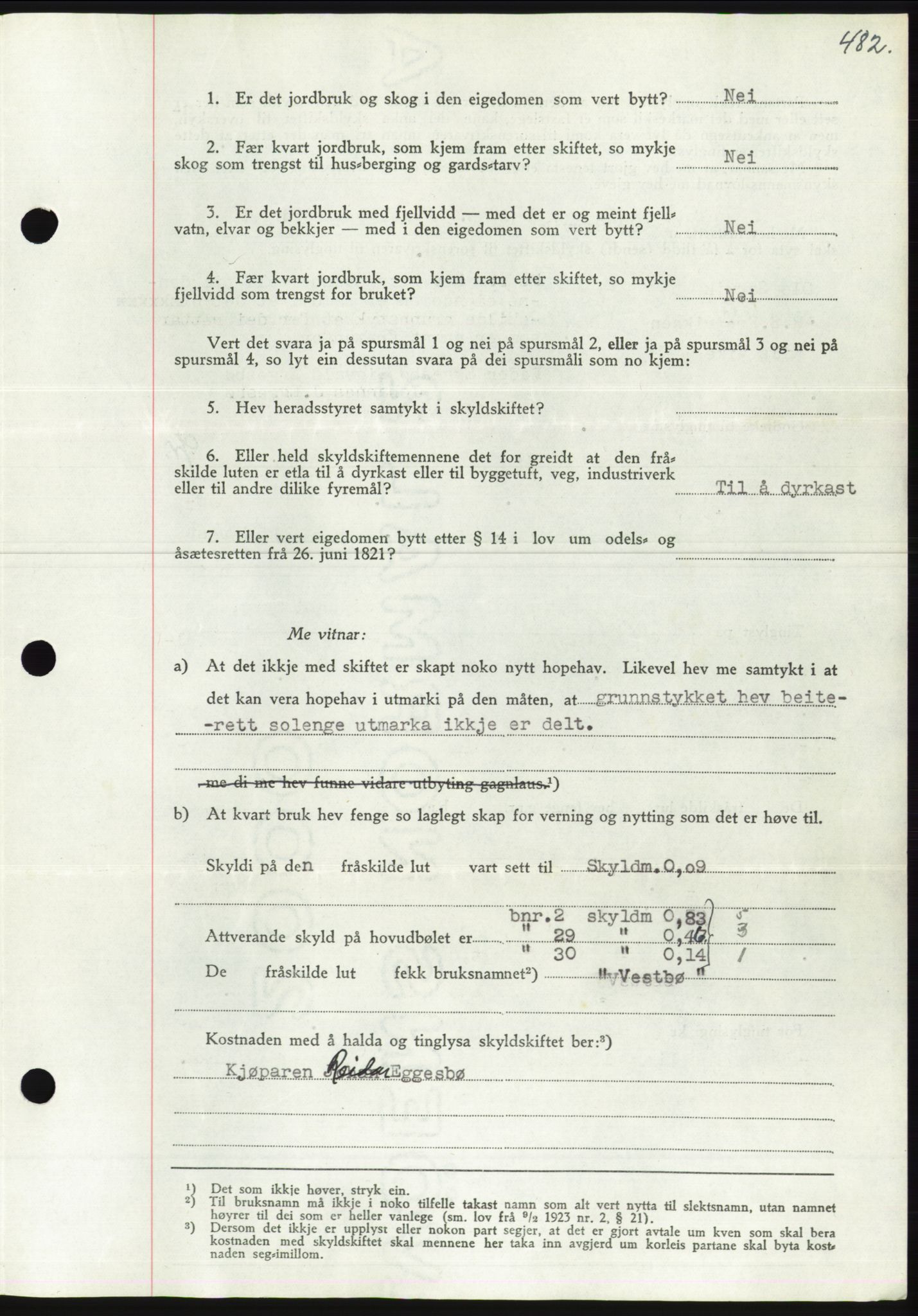 Søre Sunnmøre sorenskriveri, AV/SAT-A-4122/1/2/2C/L0070: Mortgage book no. 64, 1940-1941, Diary no: : 13/1941