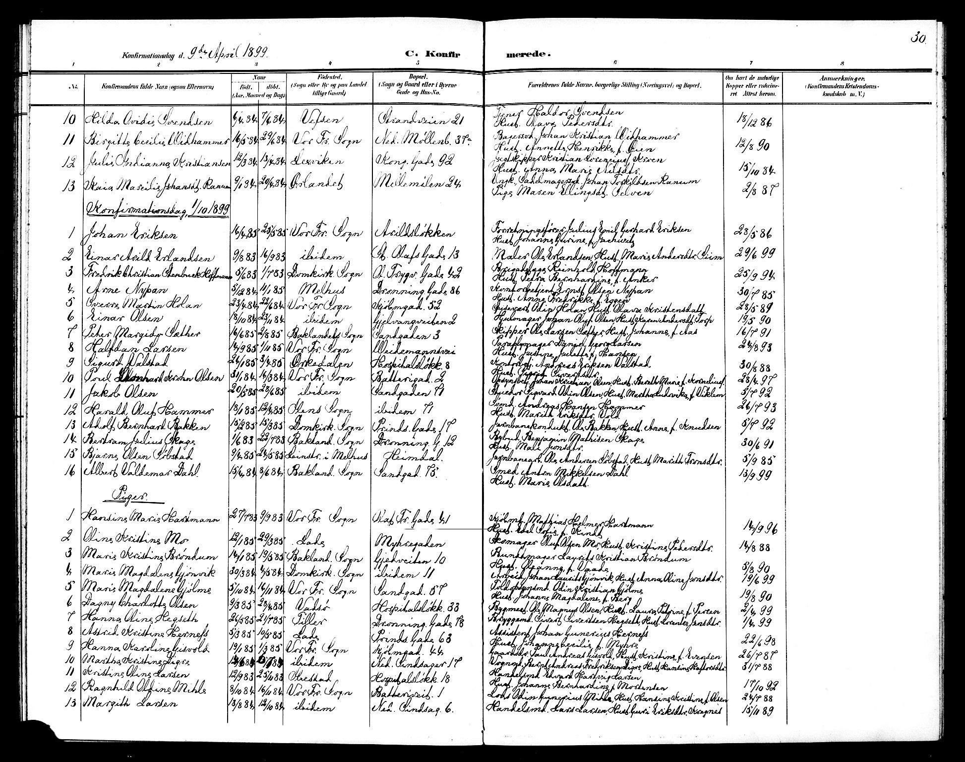 Ministerialprotokoller, klokkerbøker og fødselsregistre - Sør-Trøndelag, SAT/A-1456/602/L0144: Parish register (copy) no. 602C12, 1897-1905, p. 30