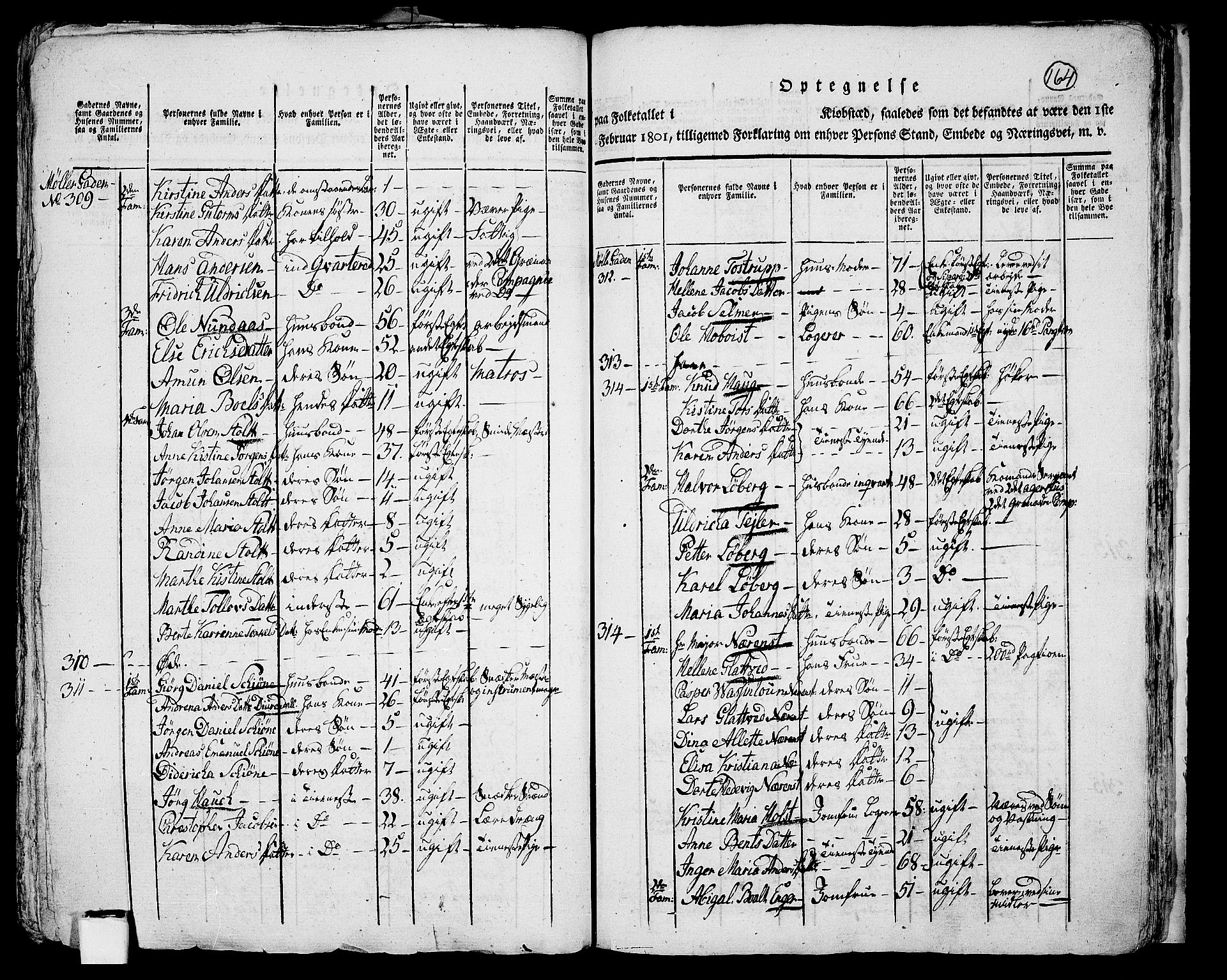 RA, 1801 census for 0301 Kristiania, 1801, p. 163b-164a