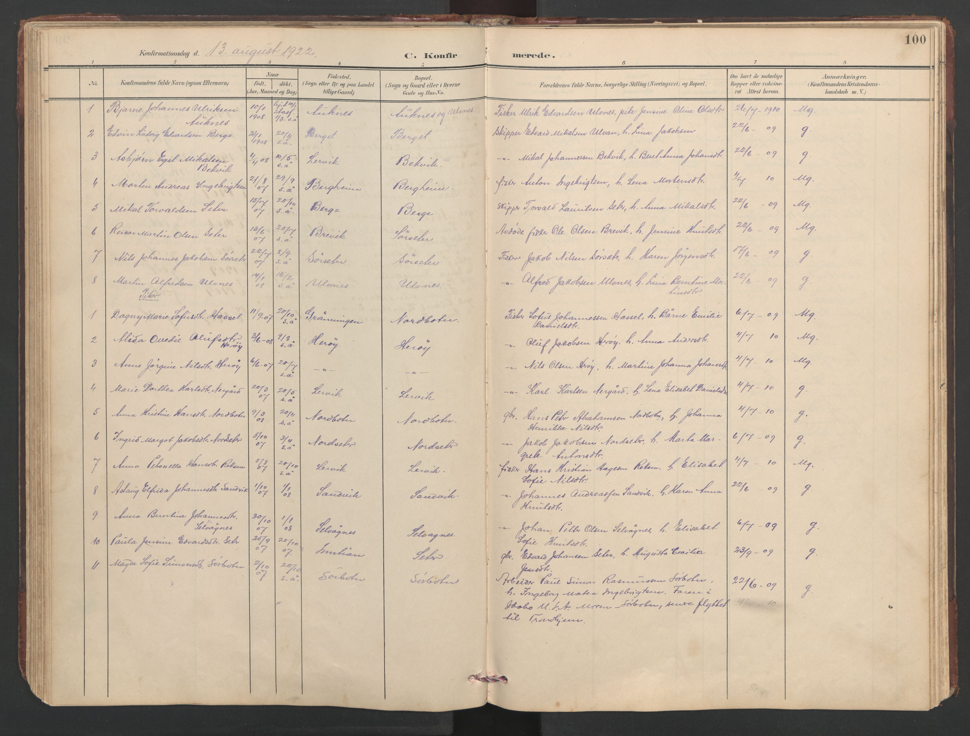 Ministerialprotokoller, klokkerbøker og fødselsregistre - Sør-Trøndelag, SAT/A-1456/638/L0571: Parish register (copy) no. 638C03, 1901-1930, p. 100