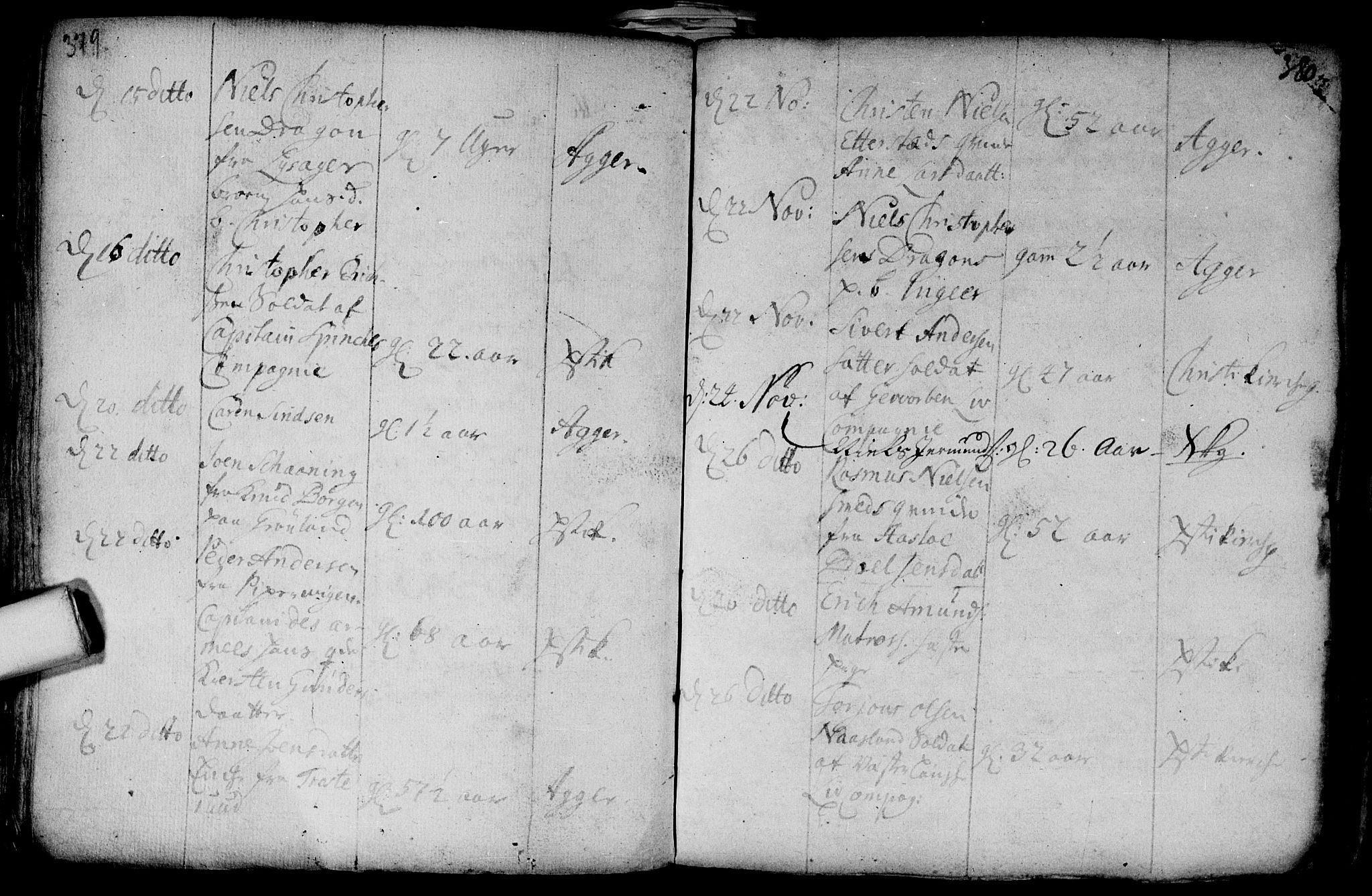 Aker prestekontor kirkebøker, AV/SAO-A-10861/F/L0002: Parish register (official) no. 2, 1714-1720, p. 379-380