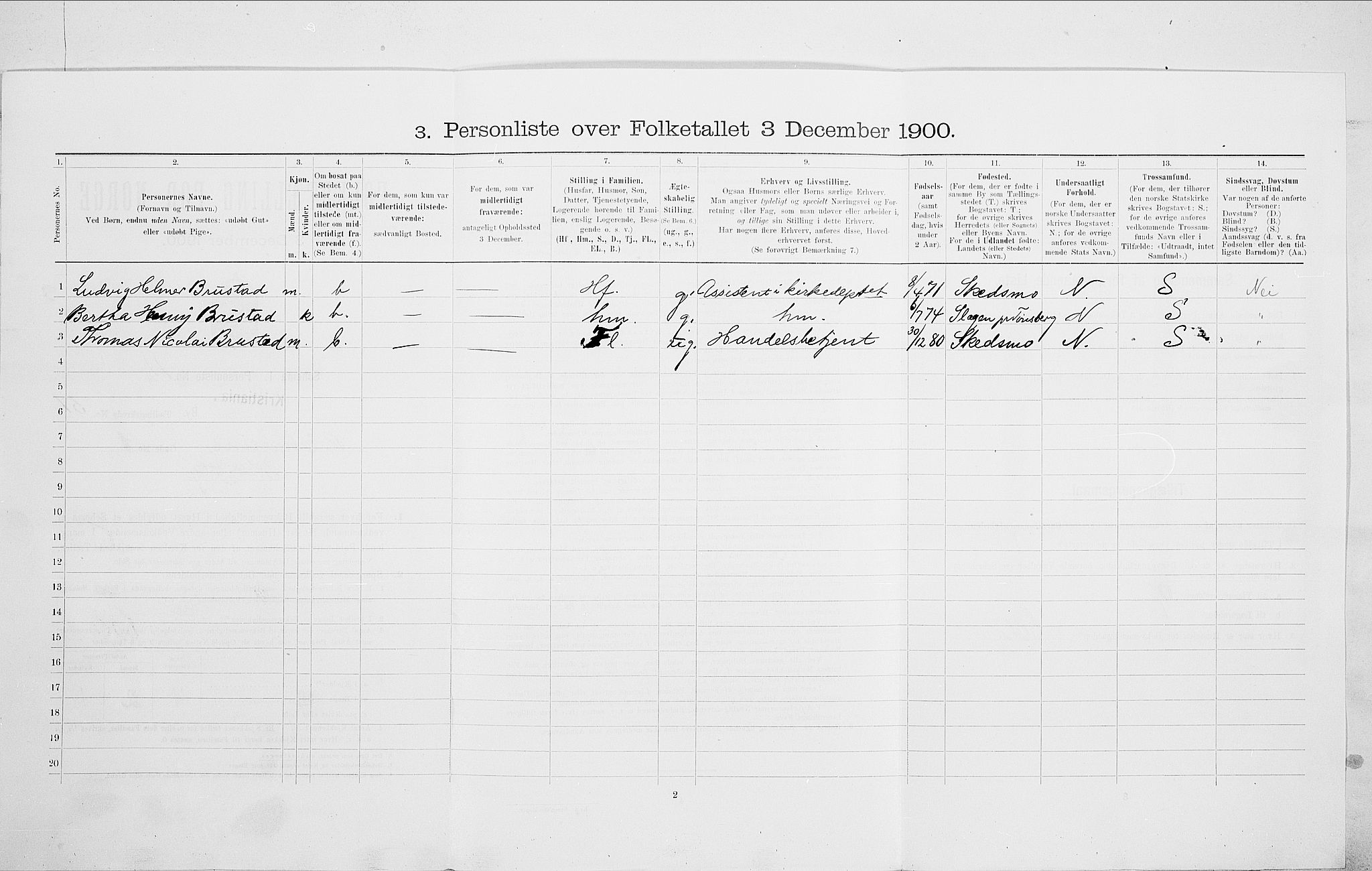 SAO, 1900 census for Kristiania, 1900, p. 74451