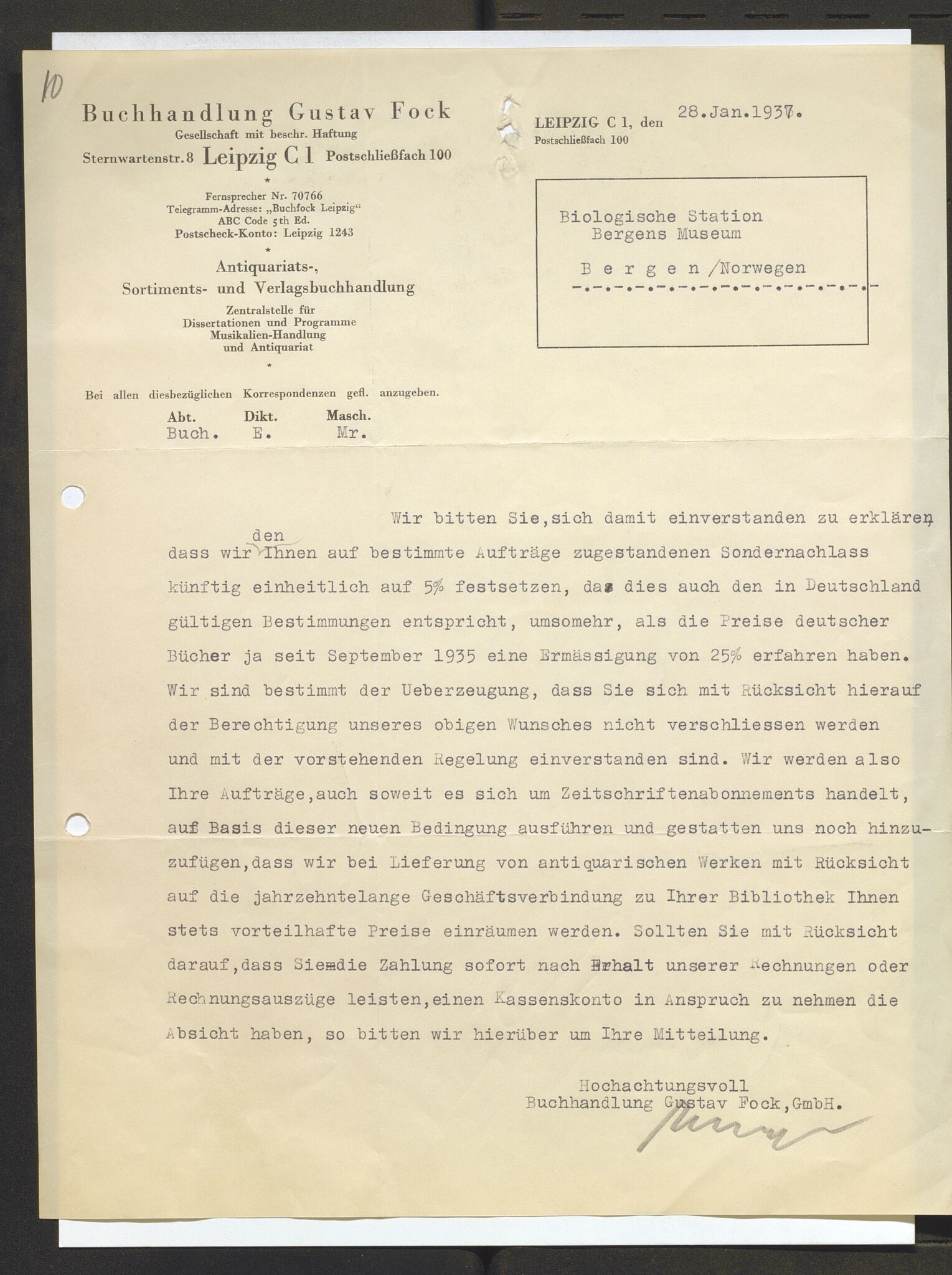 Bergens Museum, AV/SAB-A-17301/13/D/L0002: Korrespondanse , 1928-1940, p. 441