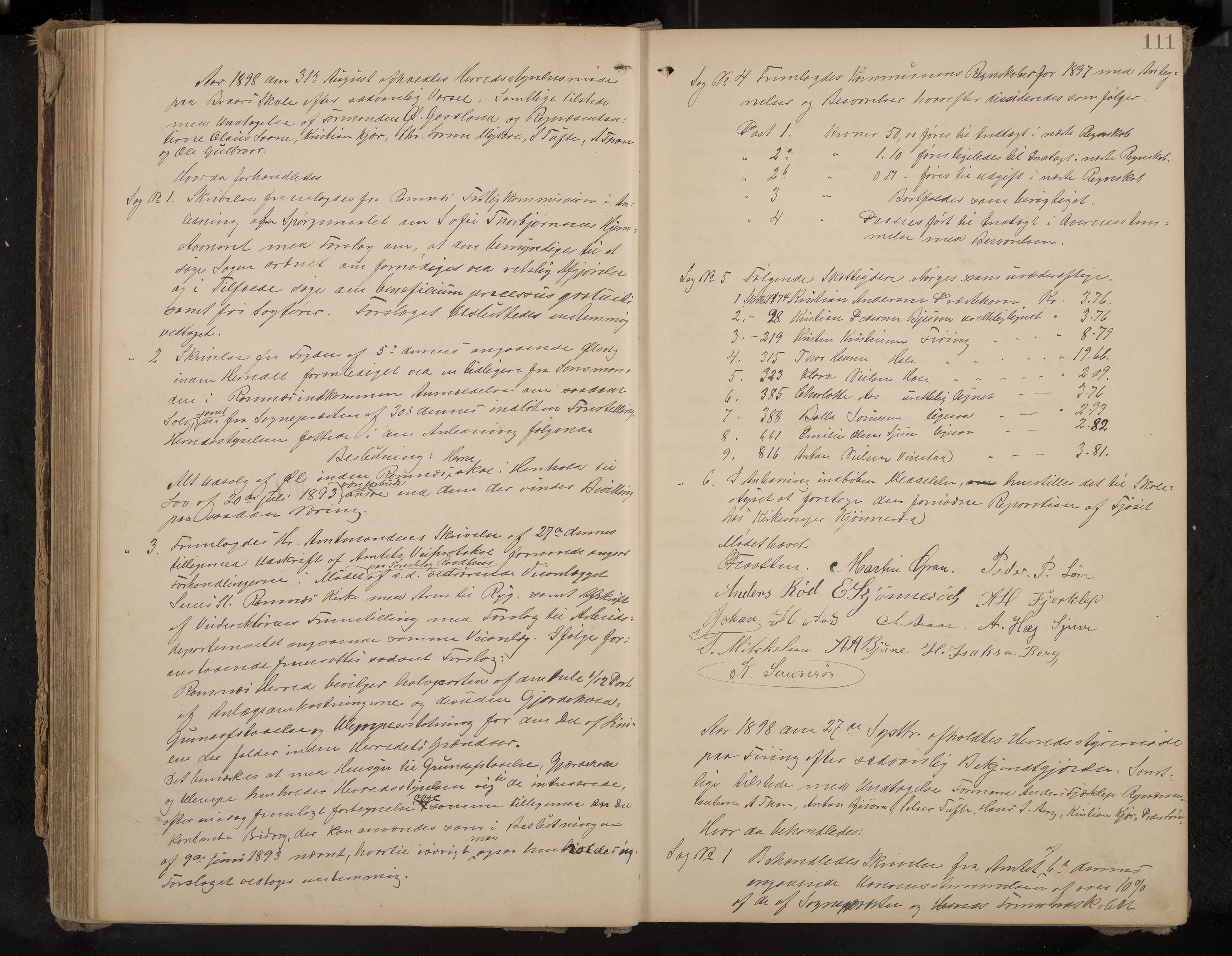 Ramnes formannskap og sentraladministrasjon, IKAK/0718021/A/Aa/L0004: Møtebok, 1892-1907, p. 111