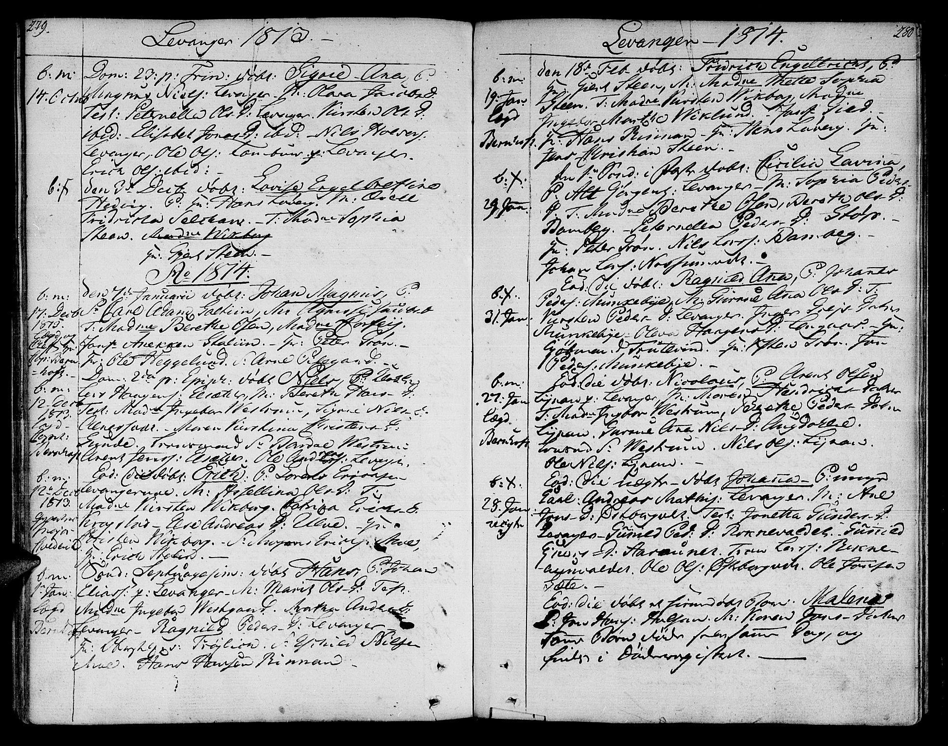 Ministerialprotokoller, klokkerbøker og fødselsregistre - Nord-Trøndelag, SAT/A-1458/717/L0145: Parish register (official) no. 717A03 /3, 1810-1815, p. 279-280