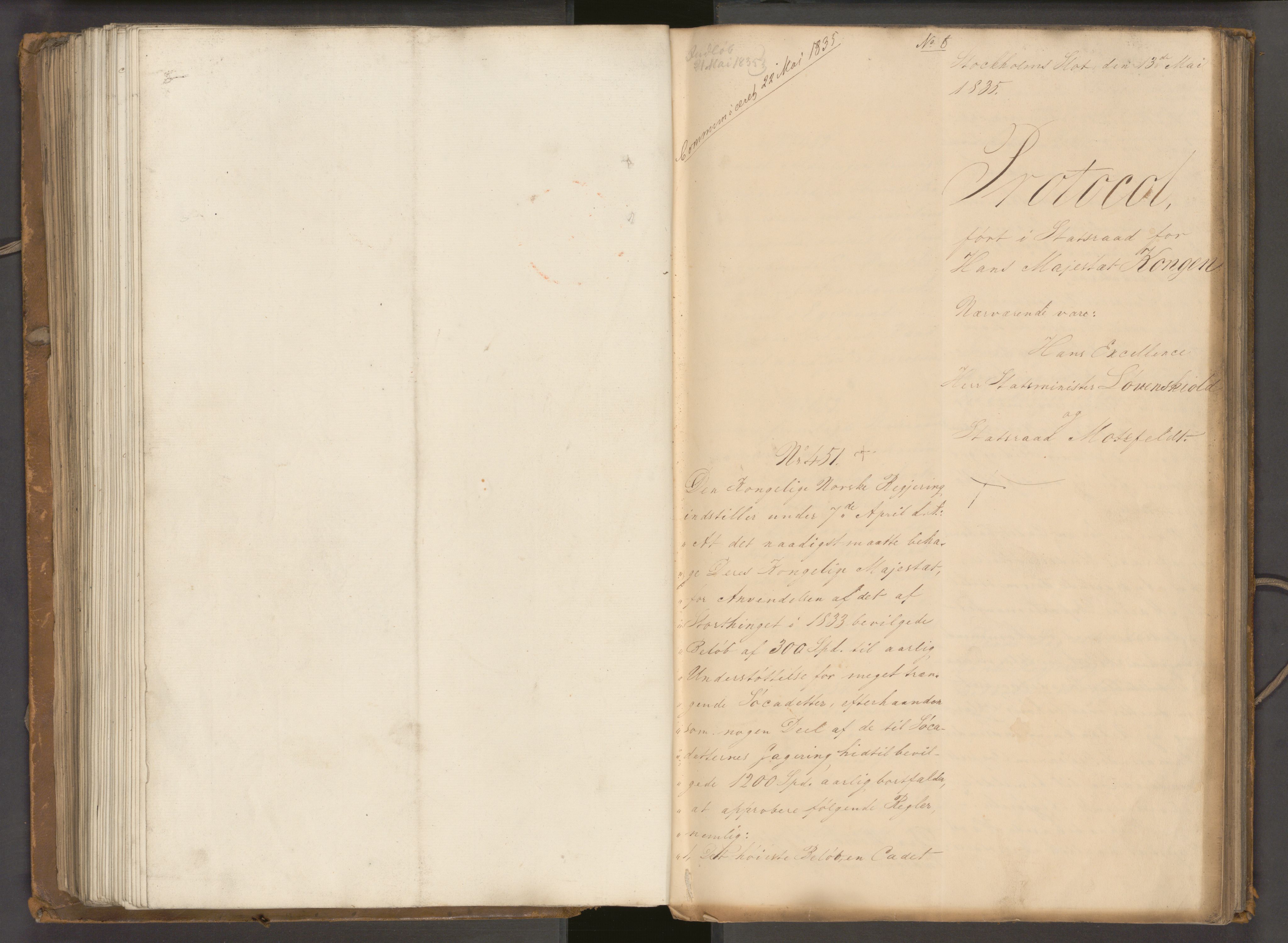 Statsrådssekretariatet, AV/RA-S-1001/A/Ab/L0040: Kgl. res. nr. 1-568, 1. halvår, 1835